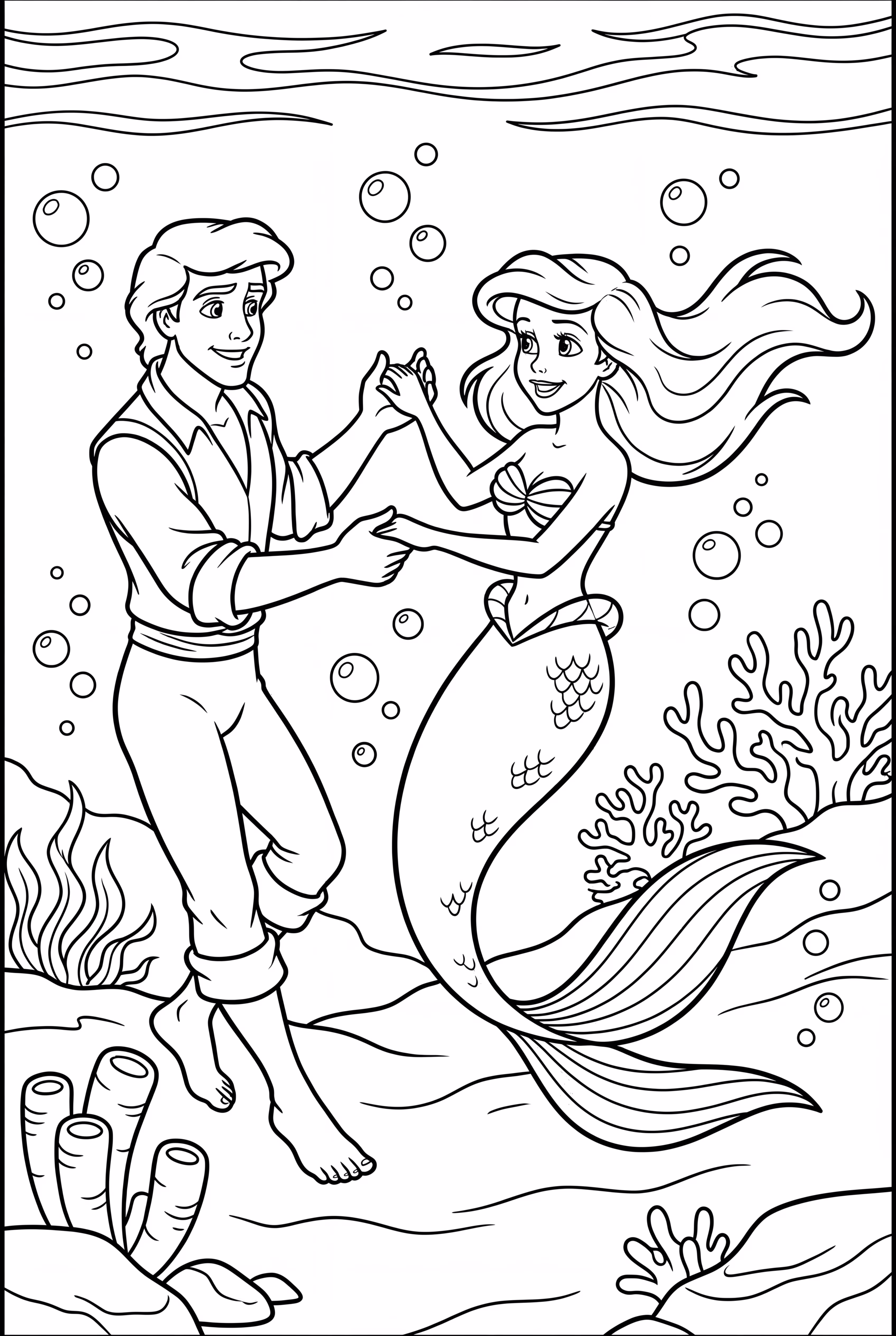 Ariel Dancing With Prince Eric Underwater