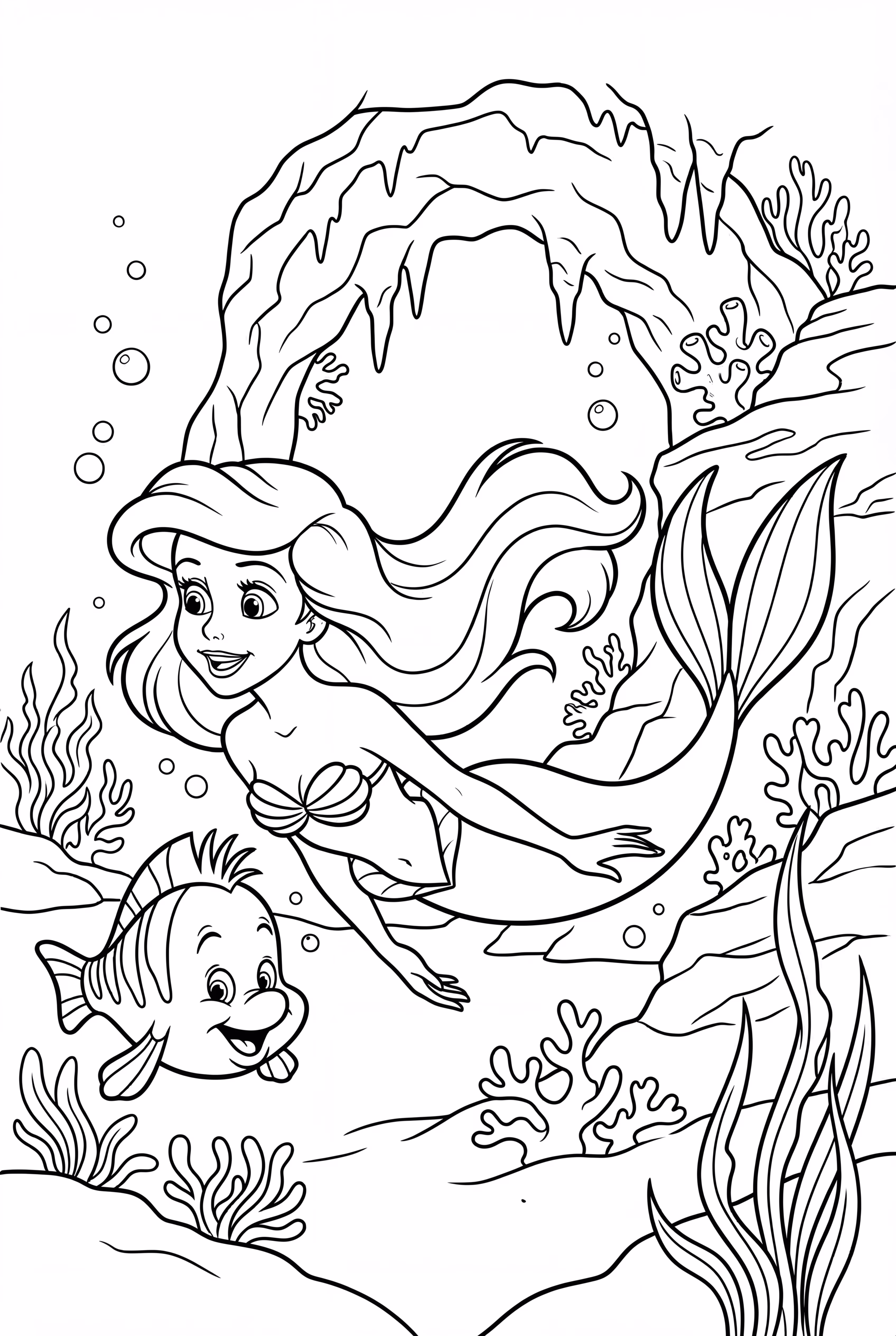 Ariel Floating Near A Glowing Cave