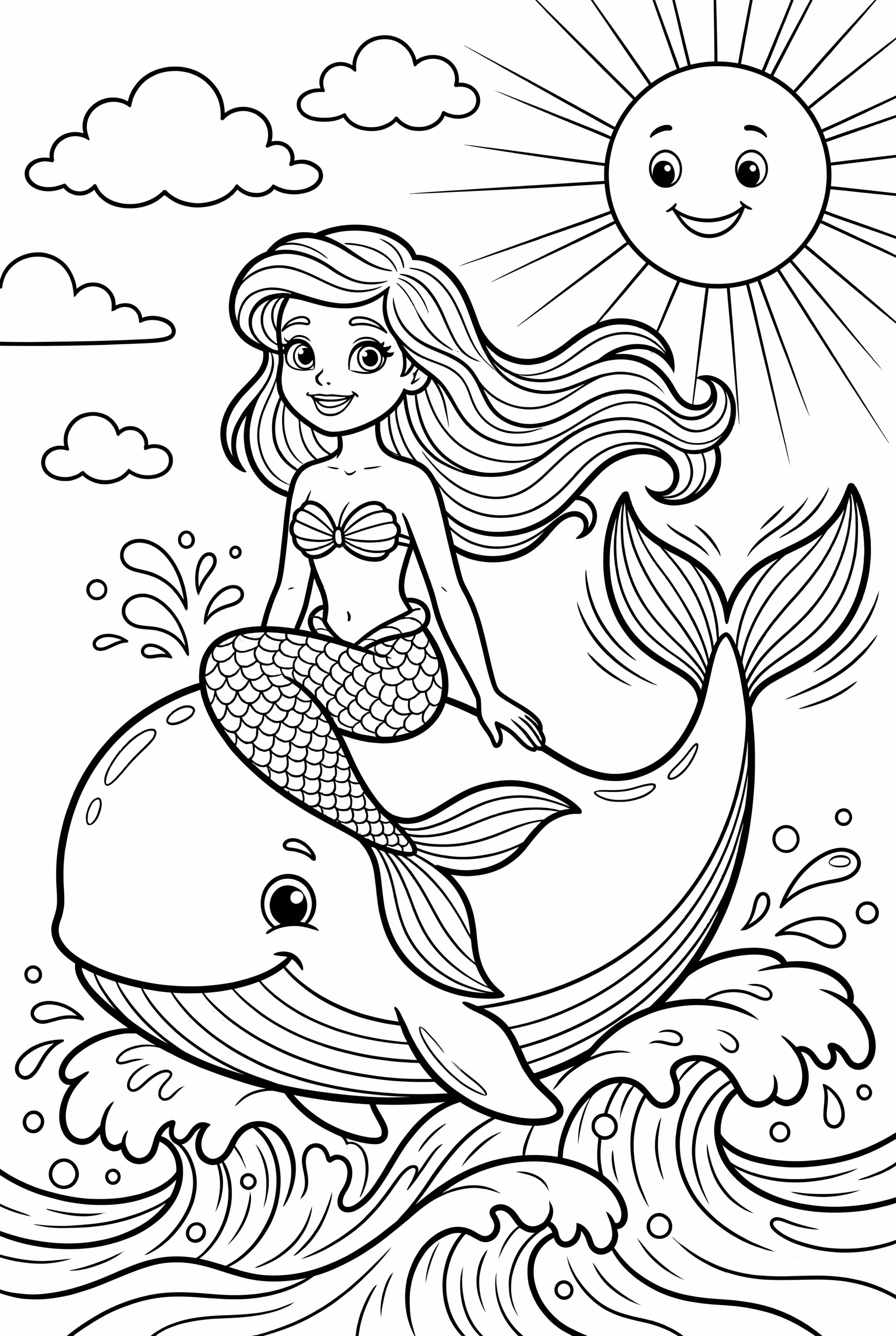 Ariel Sitting On A Whale's Back