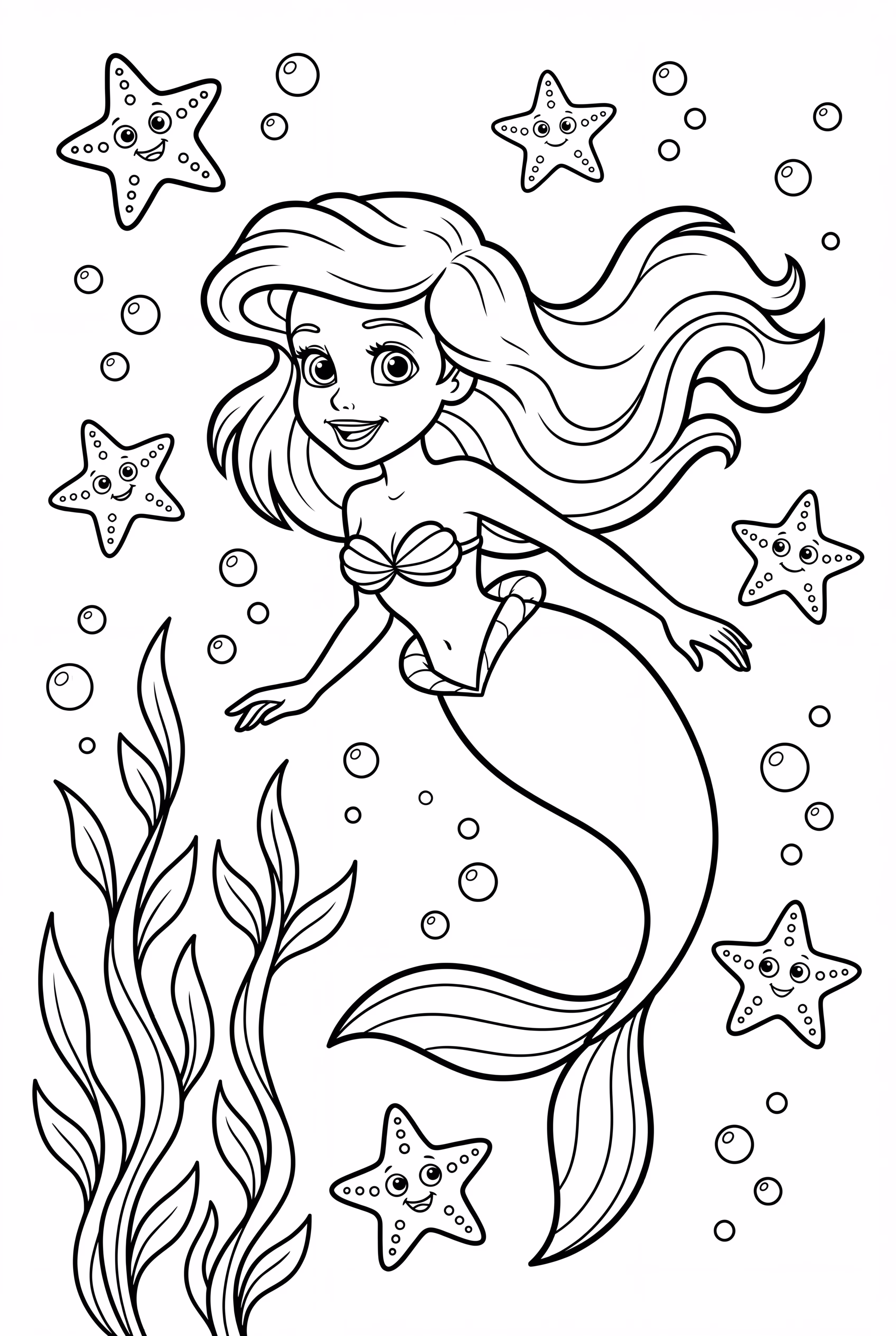 Ariel Surrounded By Twinkling Sea Stars