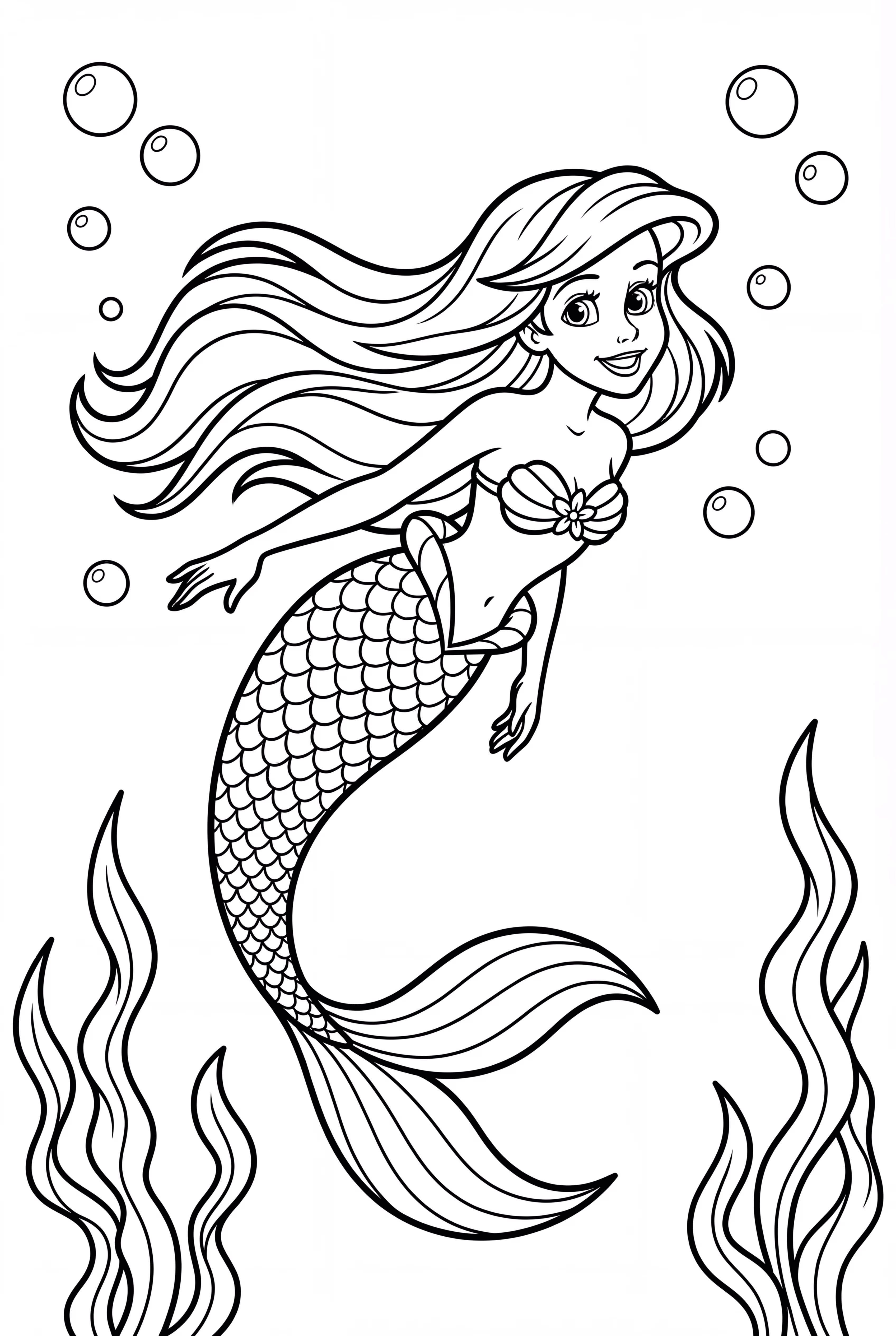 ariel swimming in the ocean