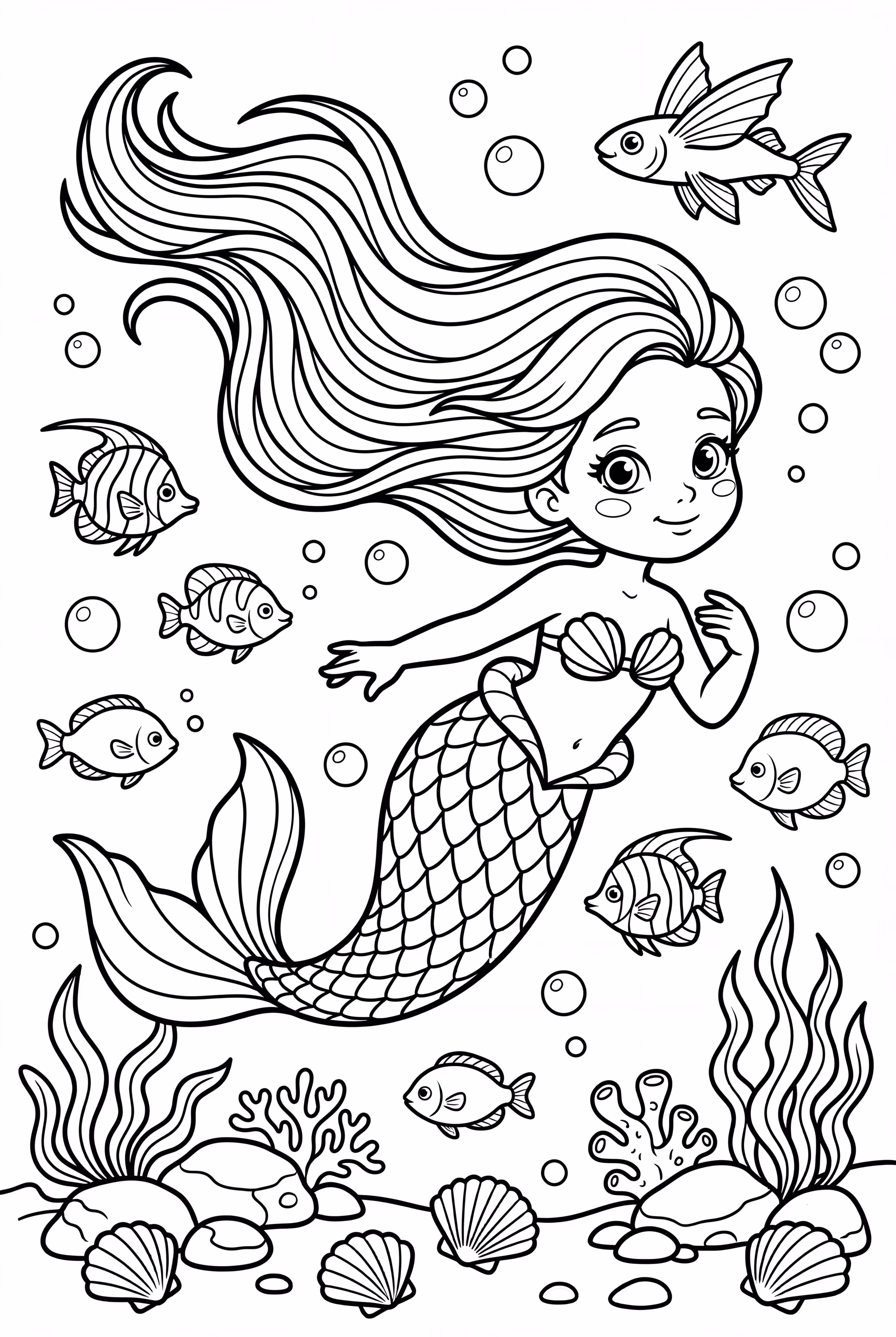 ariel swimming in the ocean