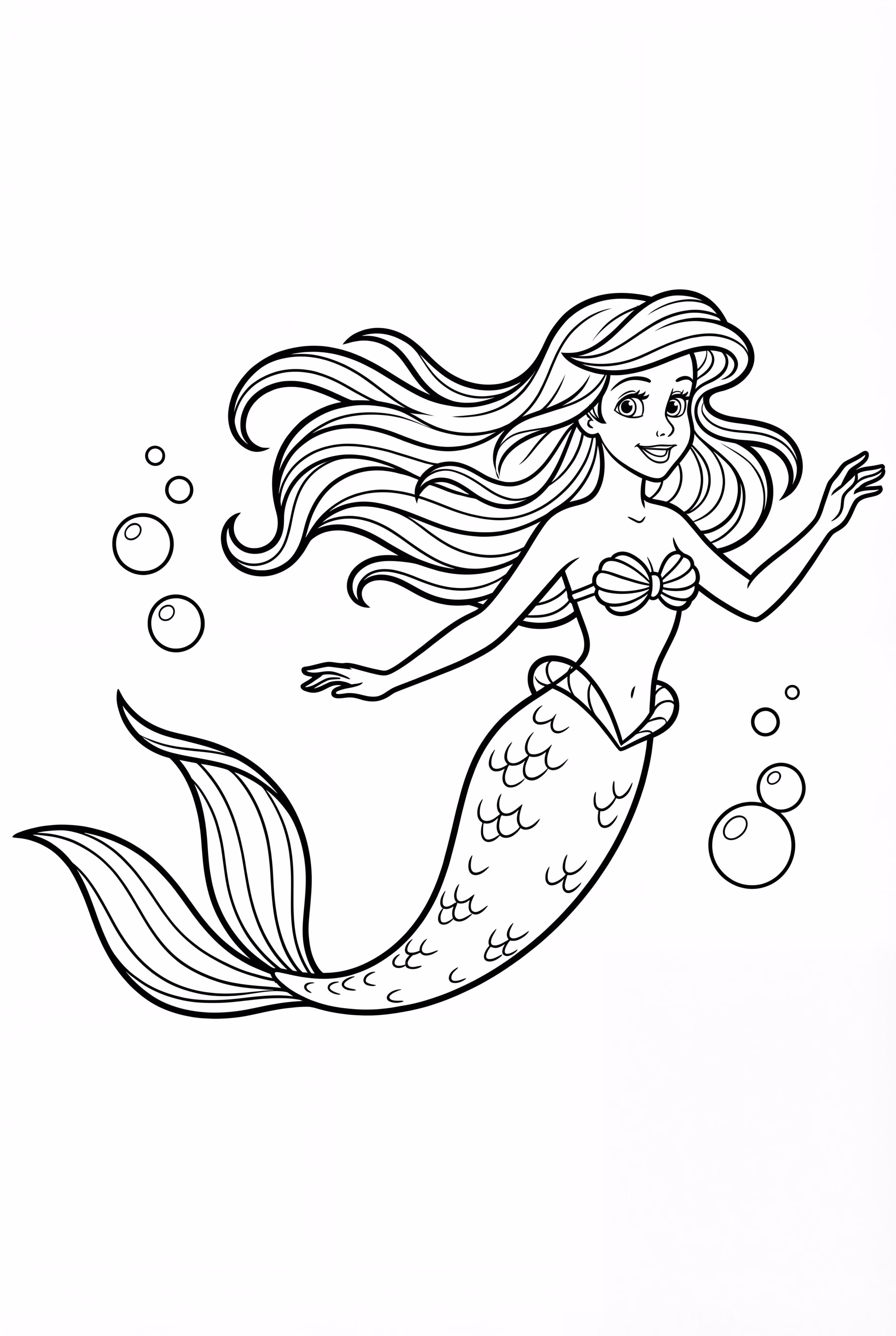 Ariel Swimming Through Sunken Ship Chains