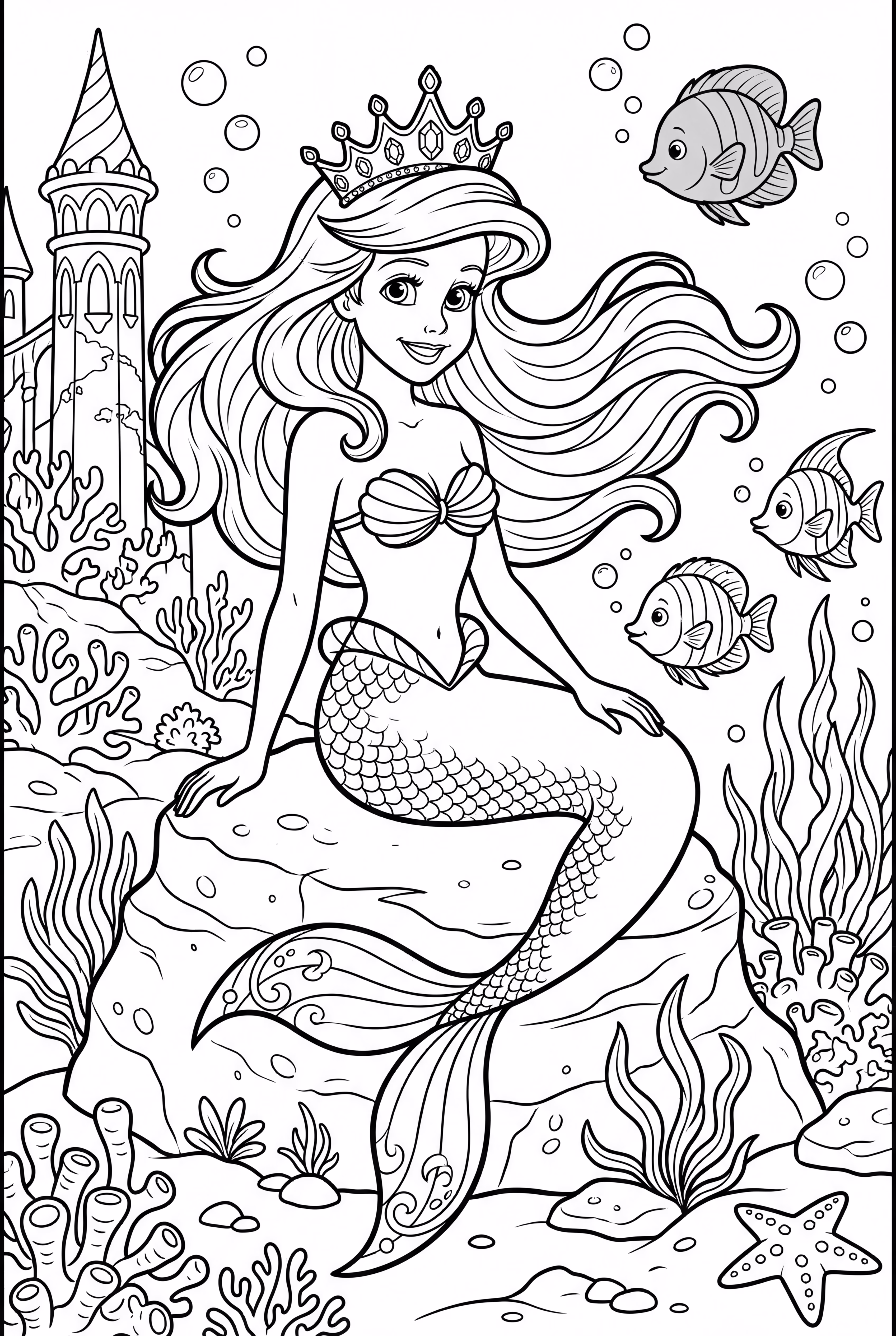 Ariel Wearing A Crown In Atlantica