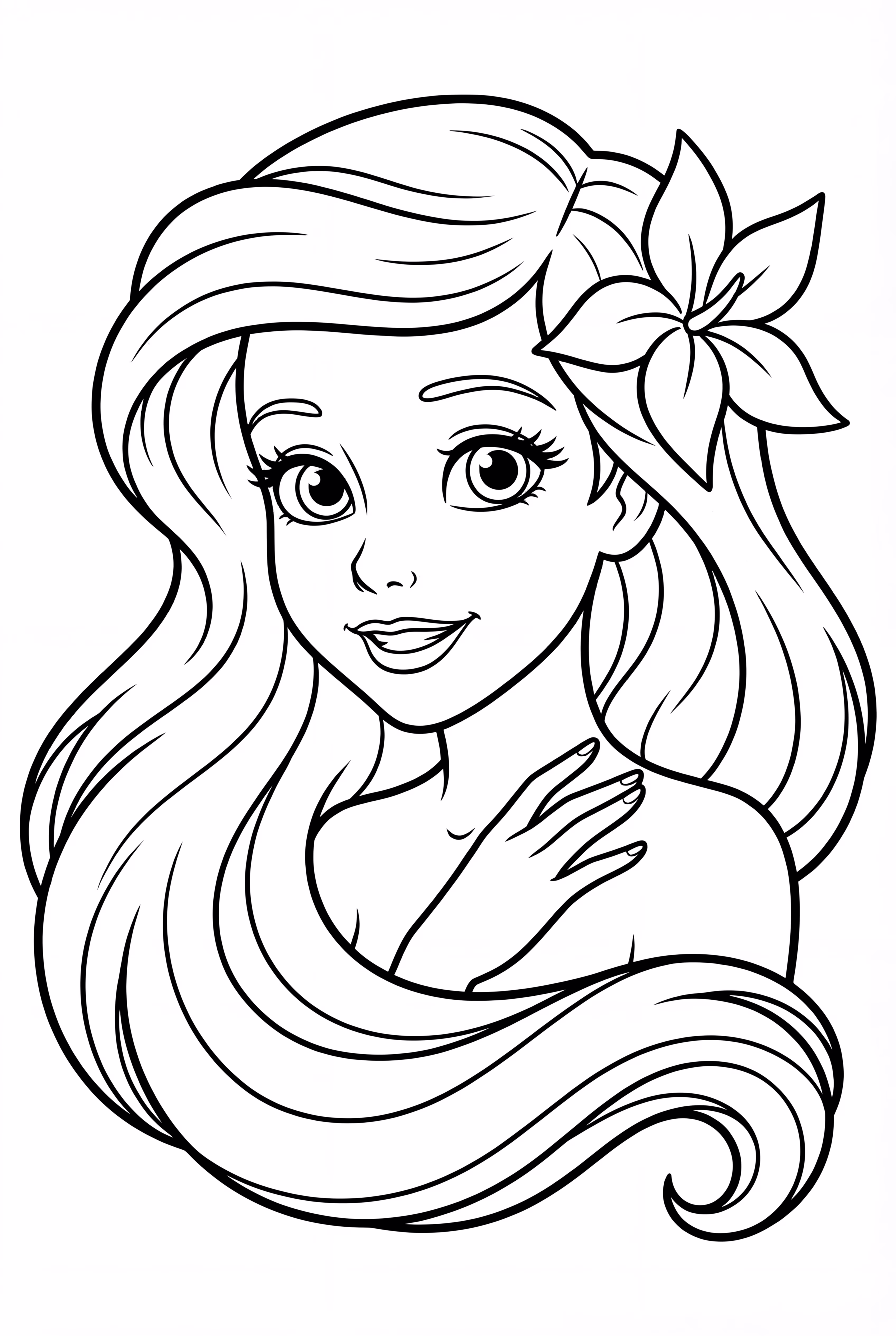 Ariel Wearing A Flower In Her Hair