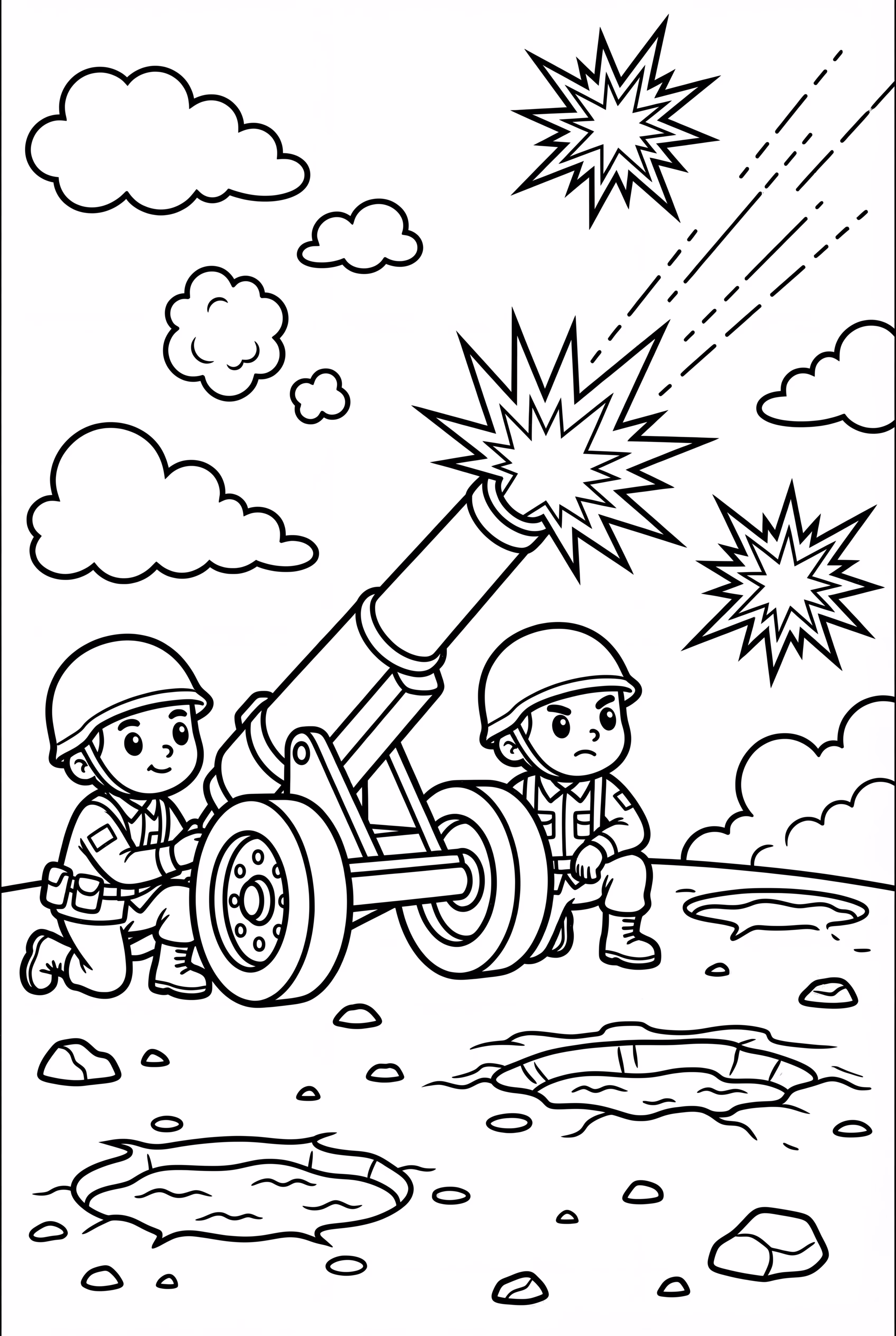 Army Cannon Firing In Battle