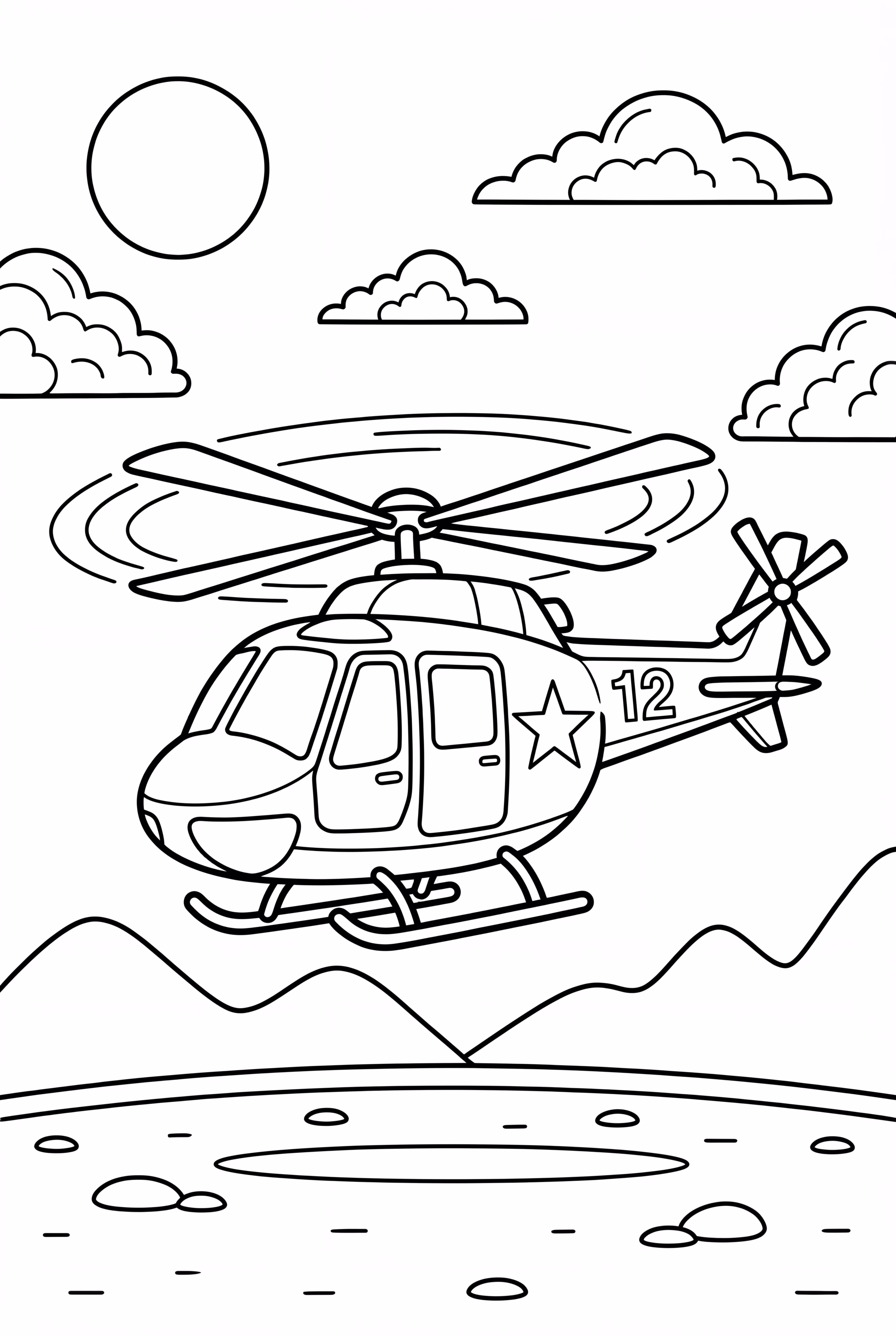 군 헬리콥터와 회전 날개