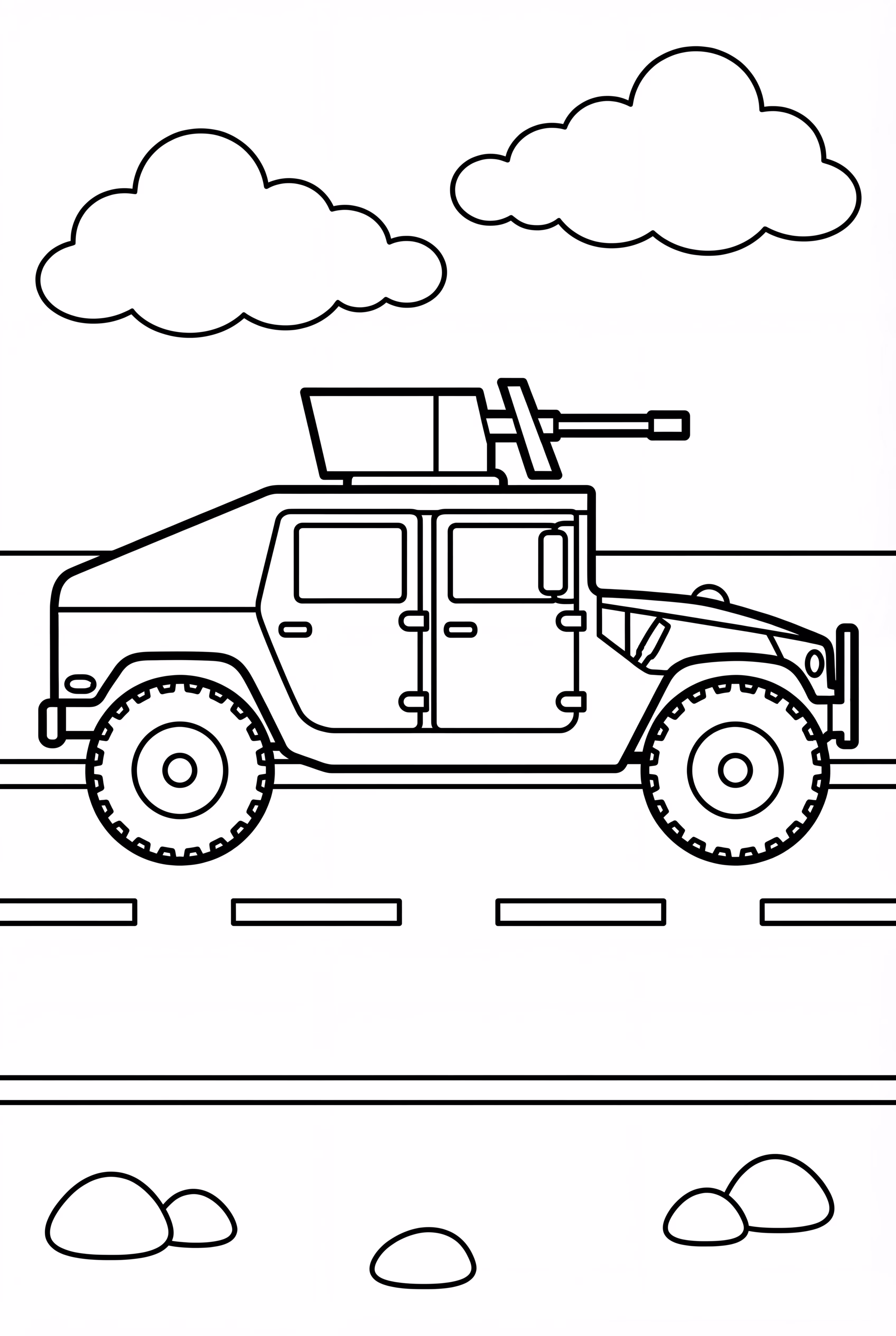 Army Humvee Driving On Road