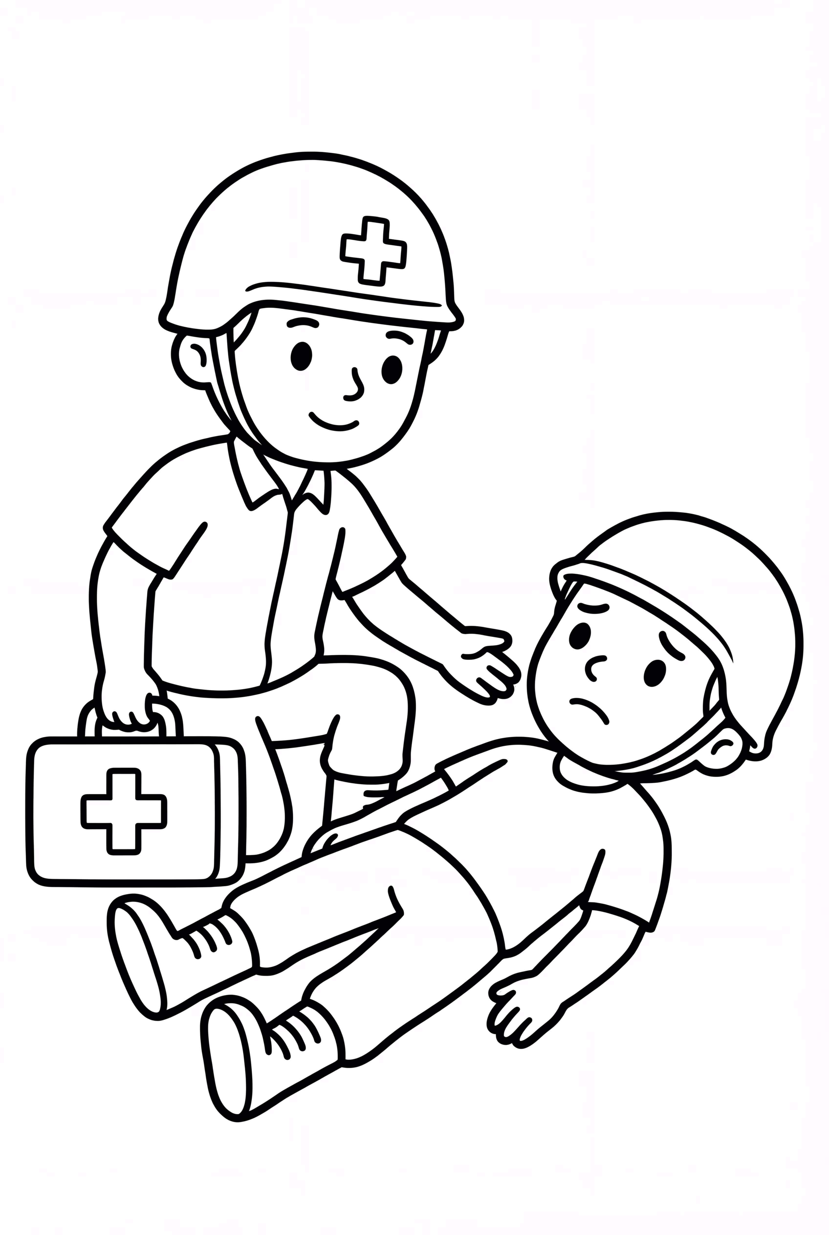 Armee-sanitäter hilft verwundetem Soldaten