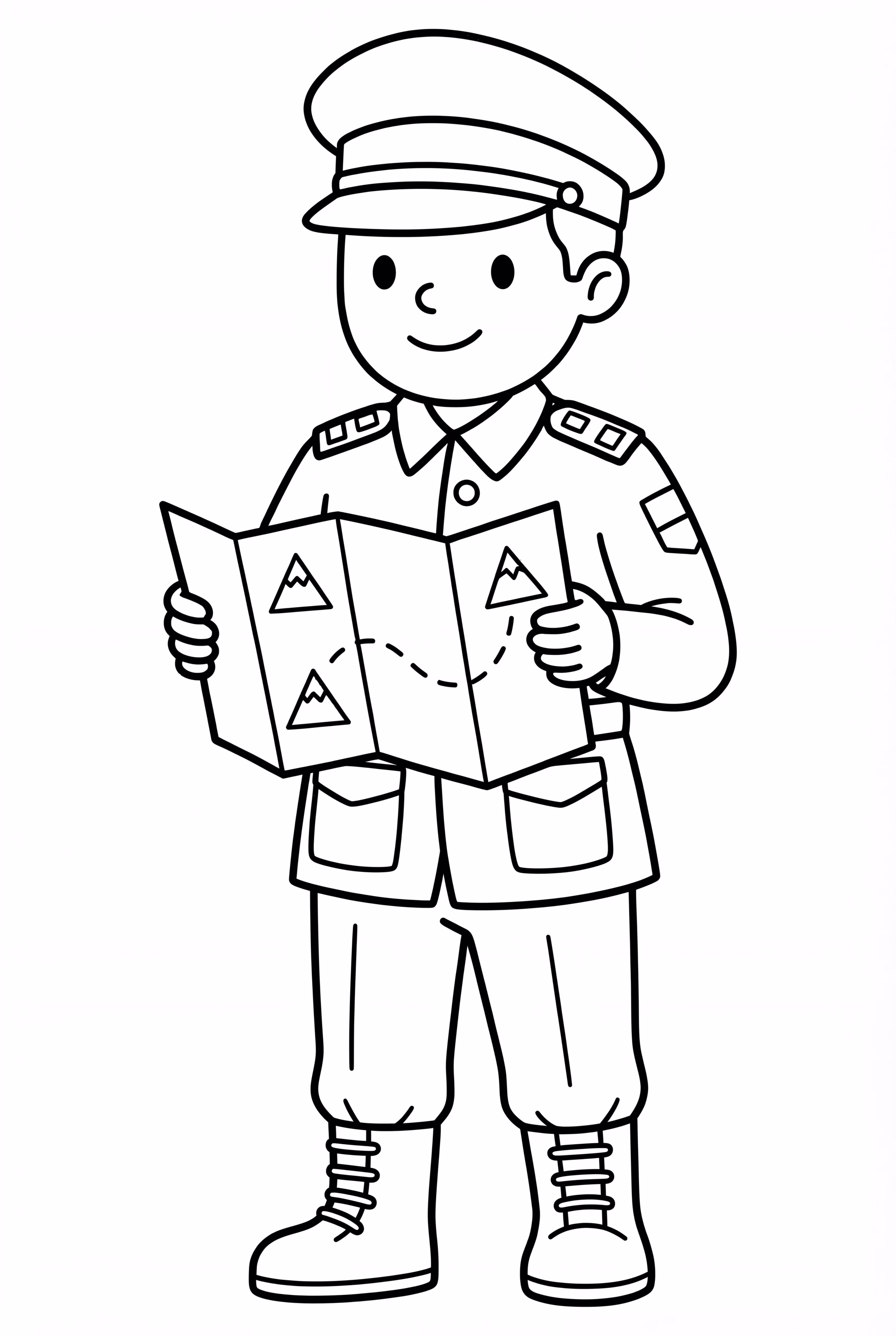 Army Officer Reading Map