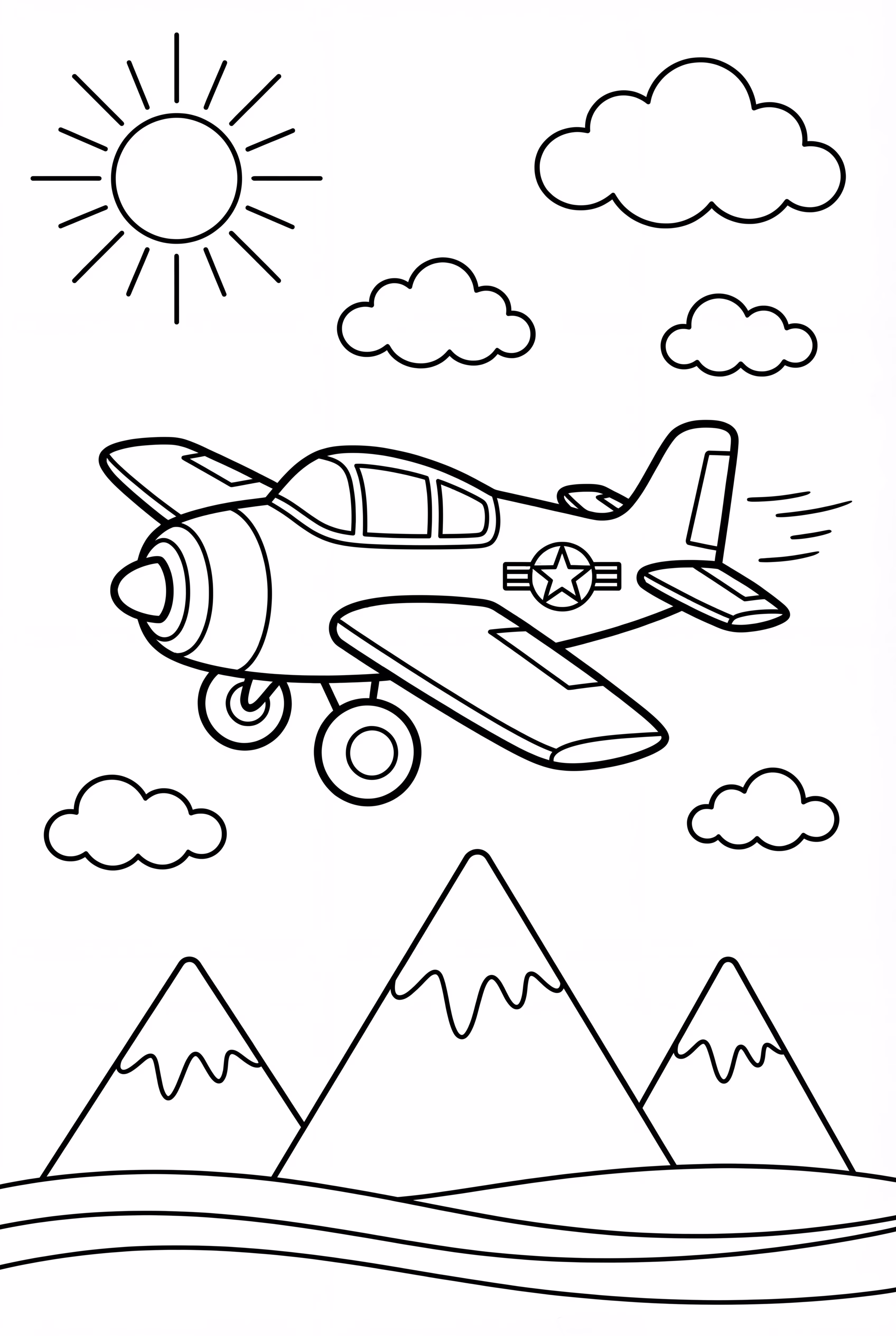 Army Plane Flying Over Mountains