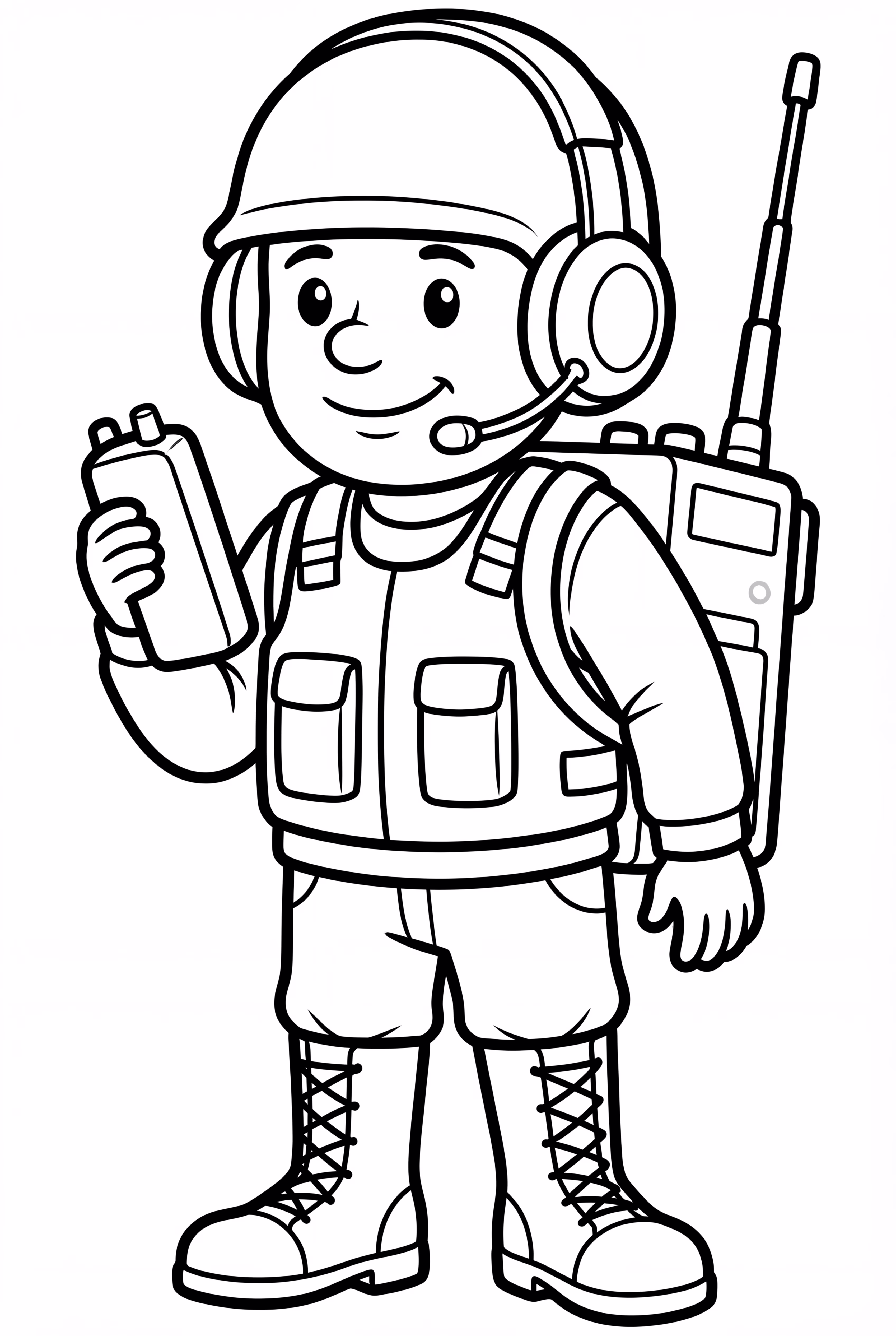 Army Radio Operator With Headset