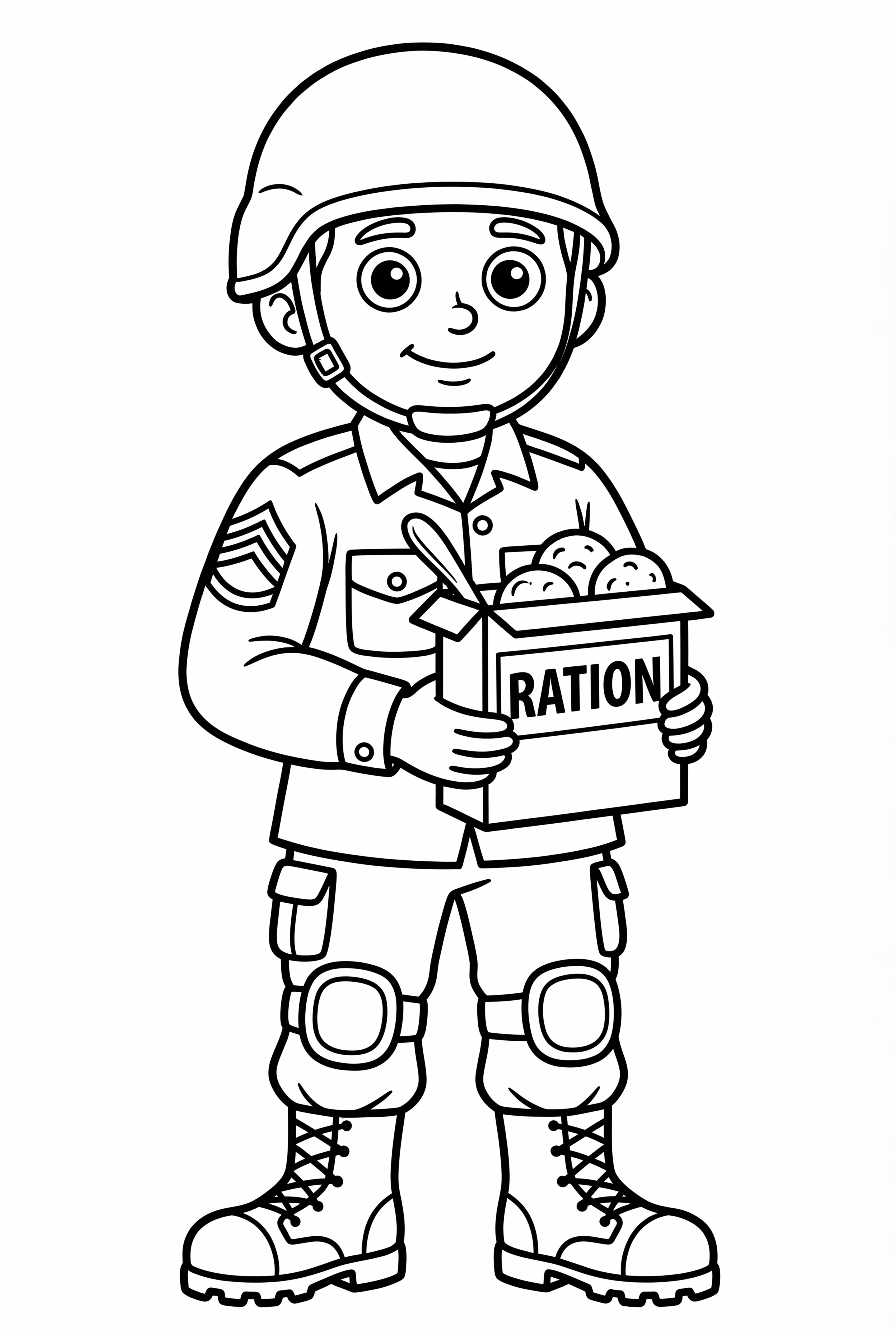 Army Soldier Eating Rations