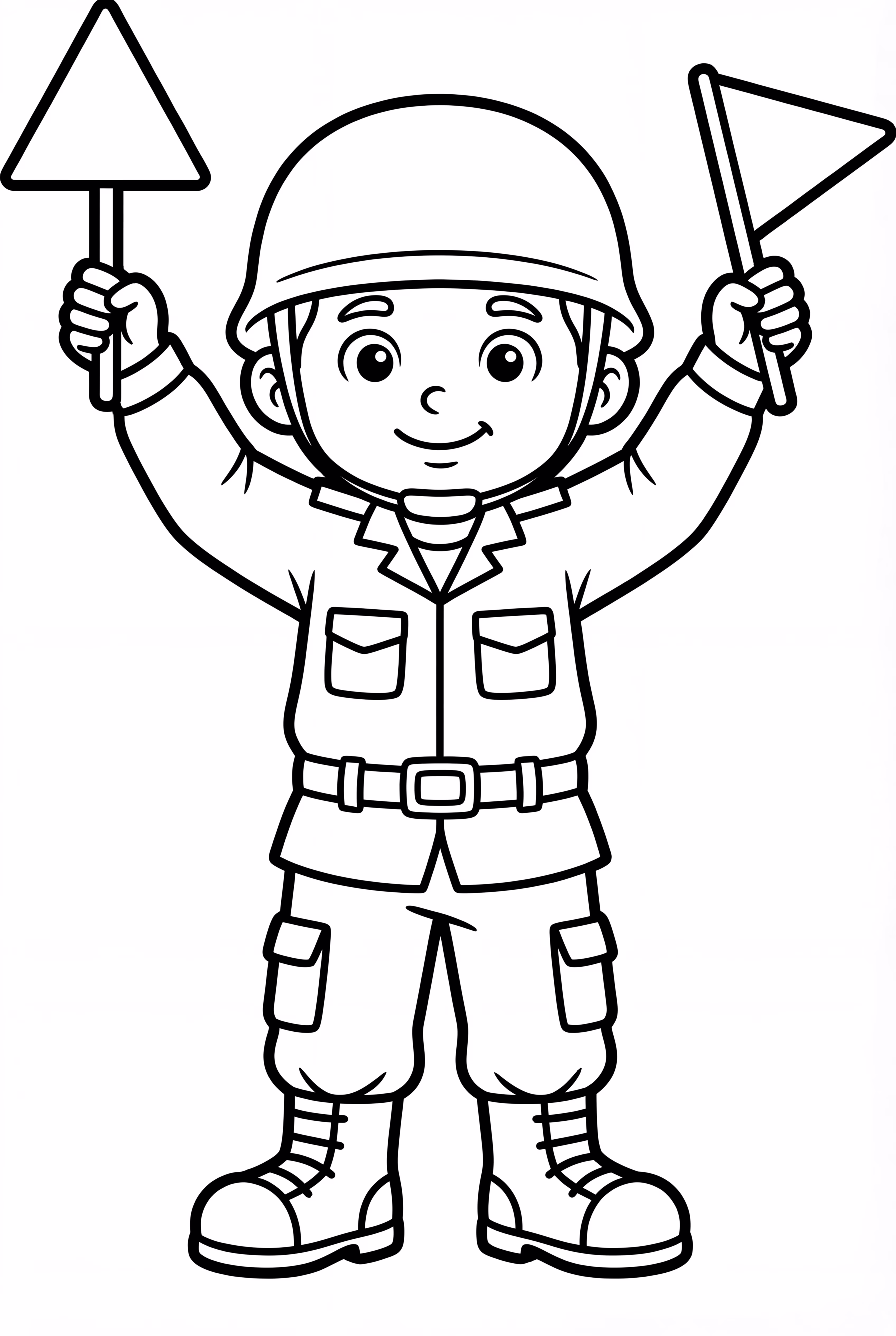 Army Soldier Waving Signal Flag