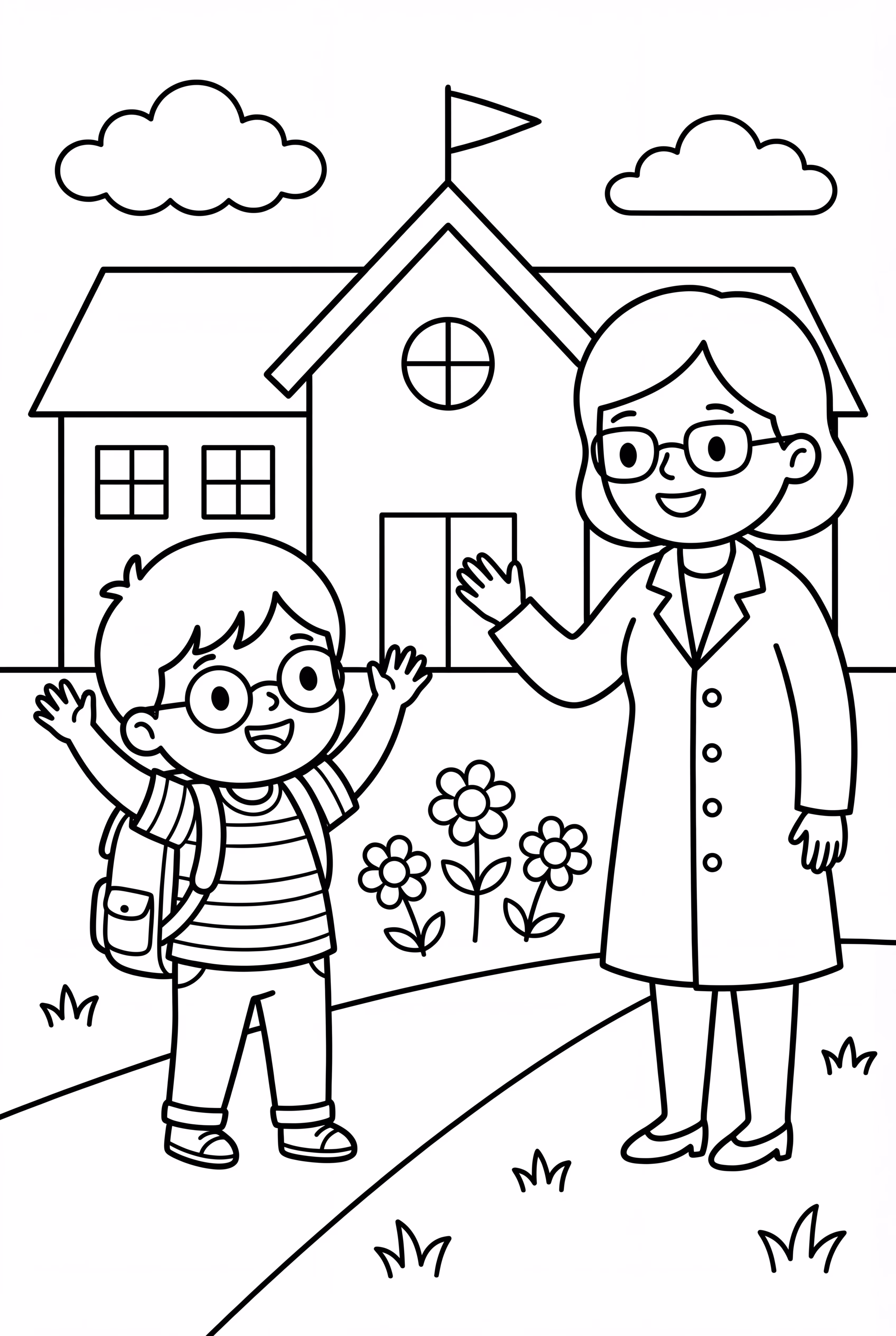 Arriving For The First Day Of School