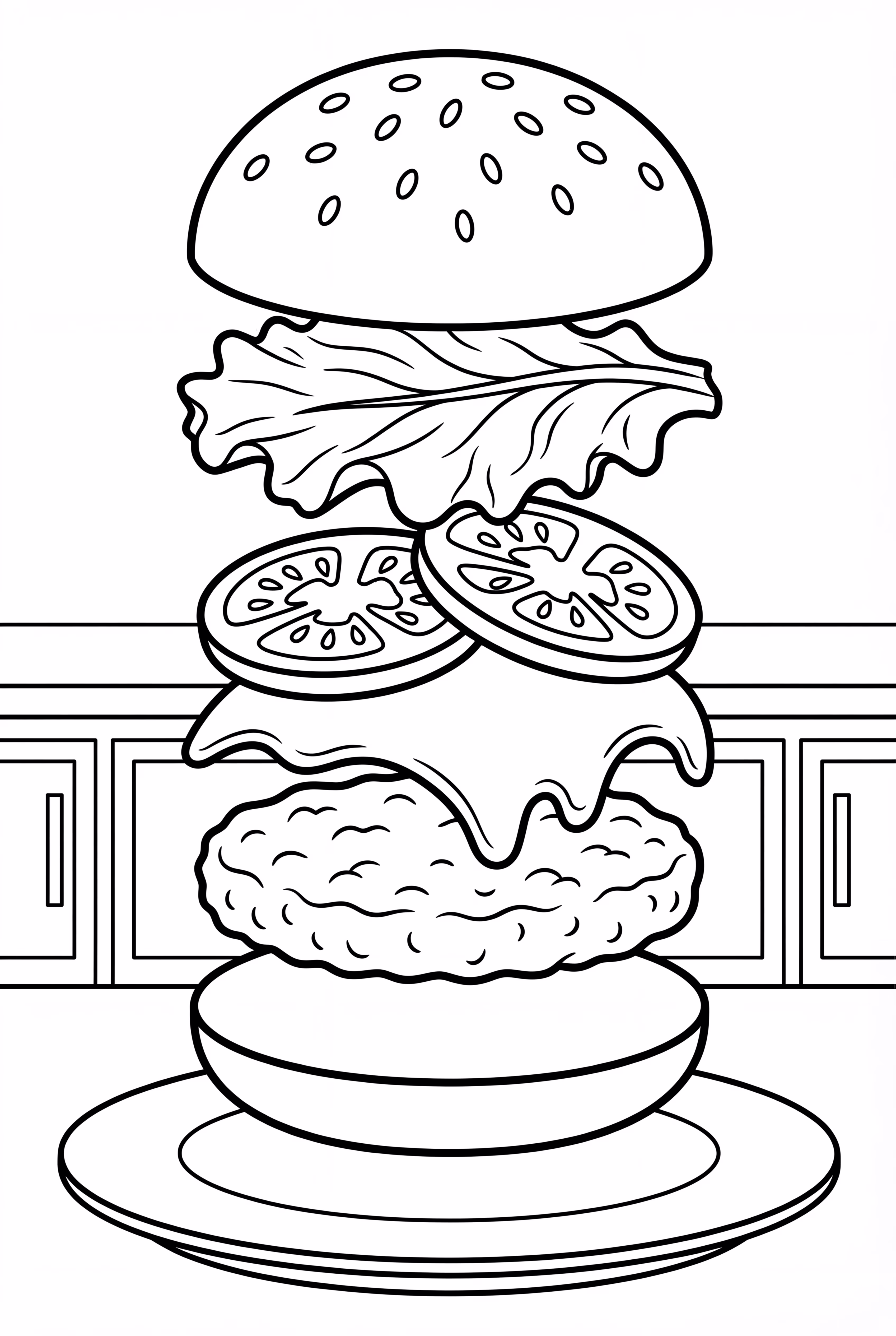 Assembling A Large Hamburger