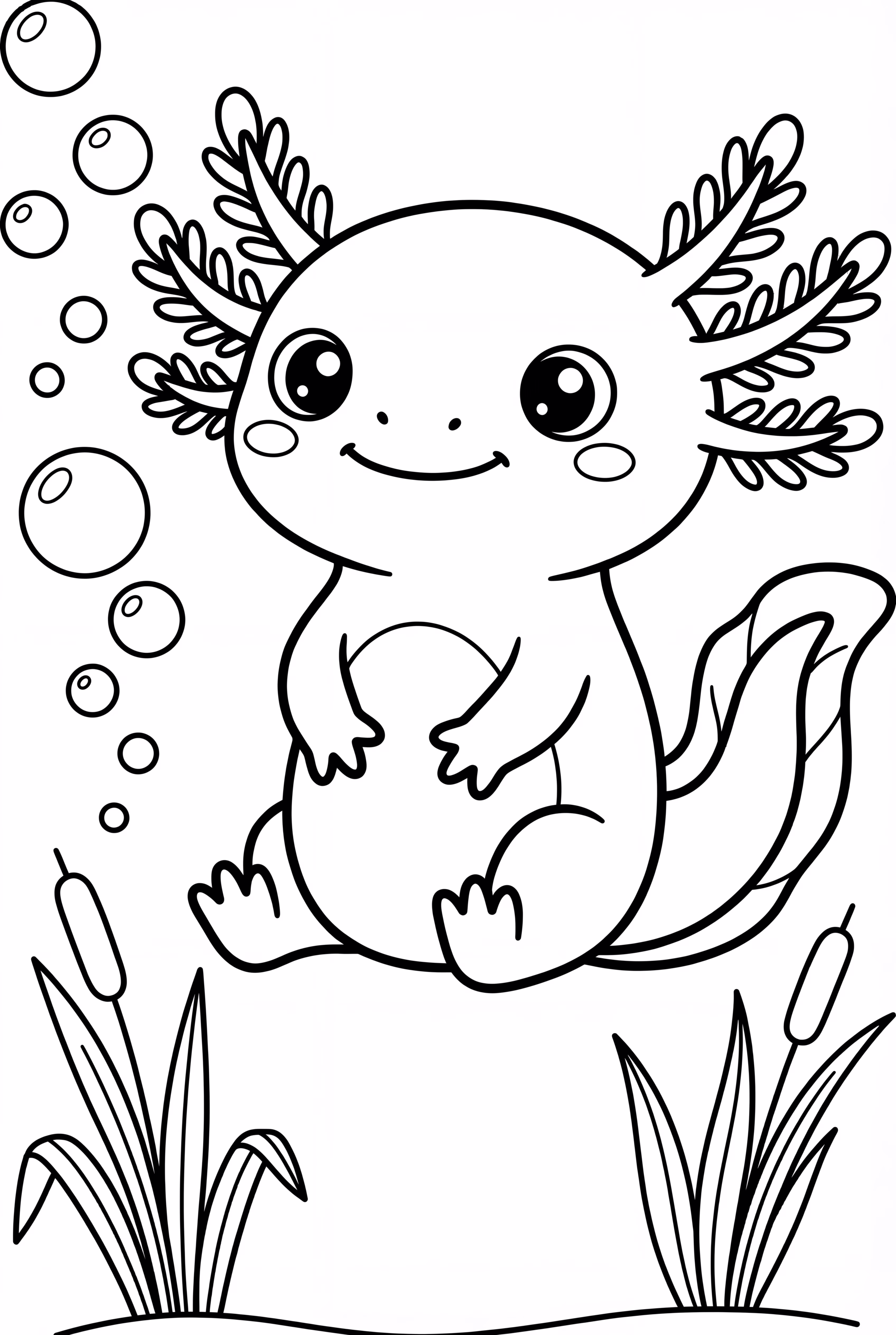 Baby Axolotl Lächeln