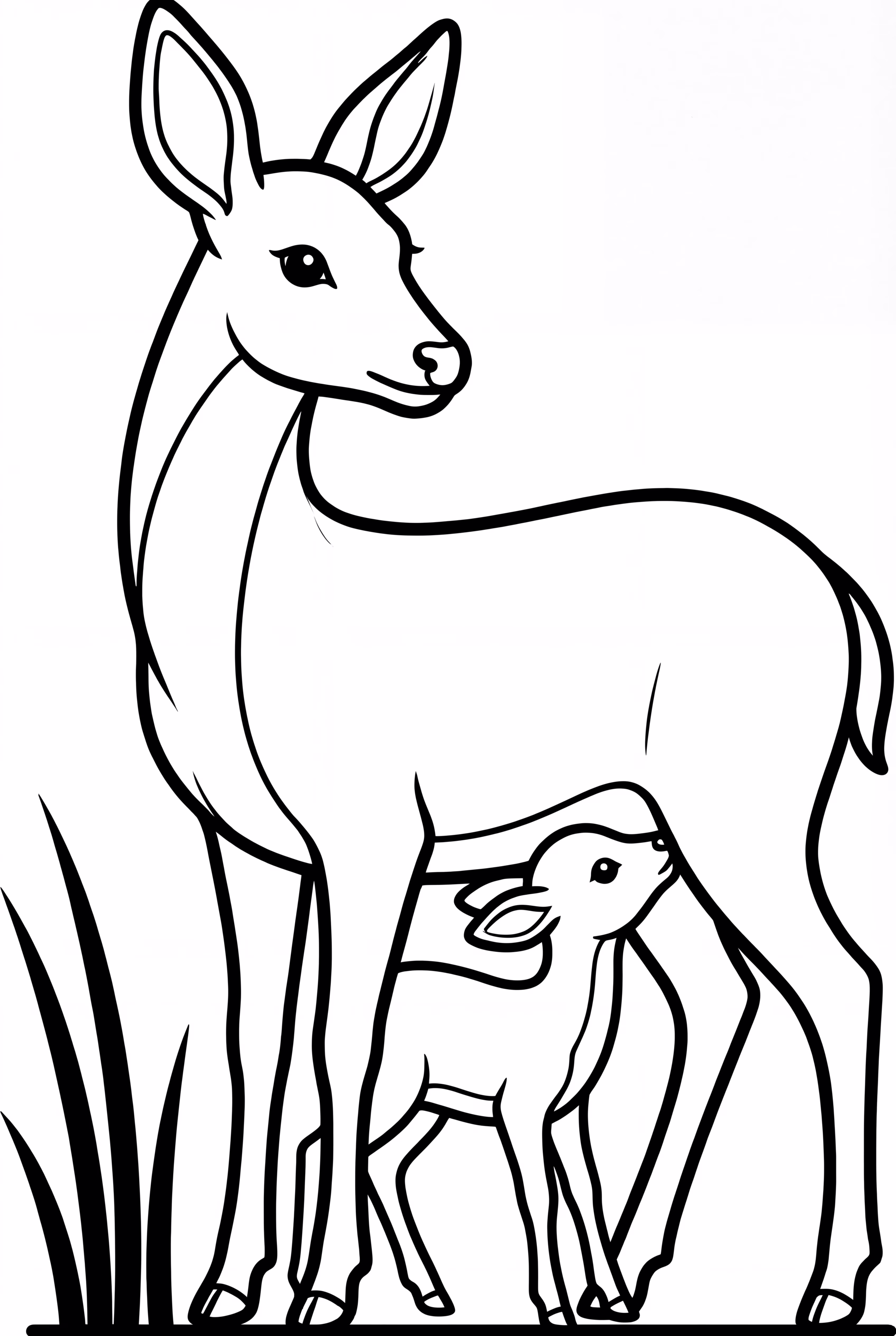 Baby Deer Nursing from Mother