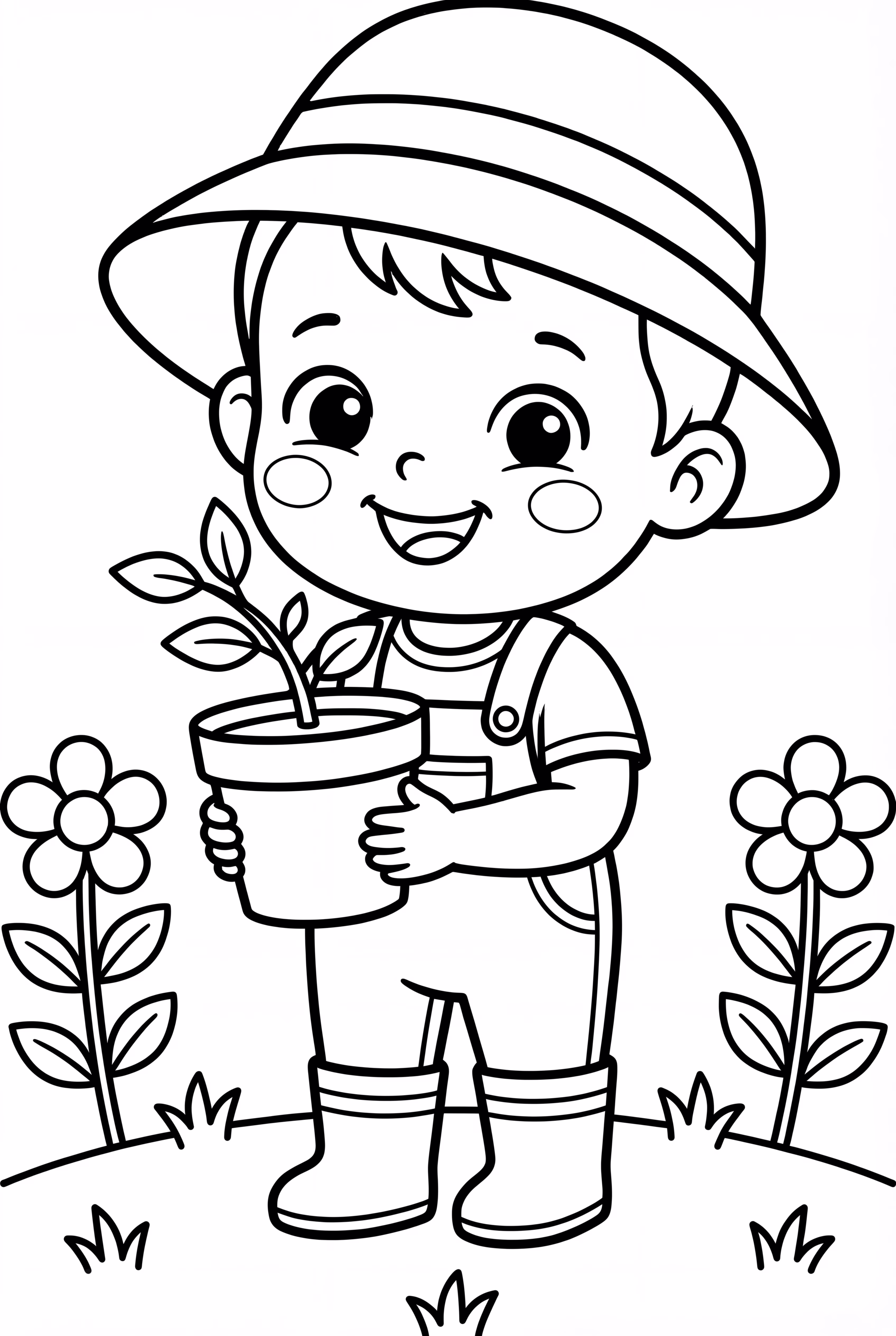 Baby Gardener With A Small Plant