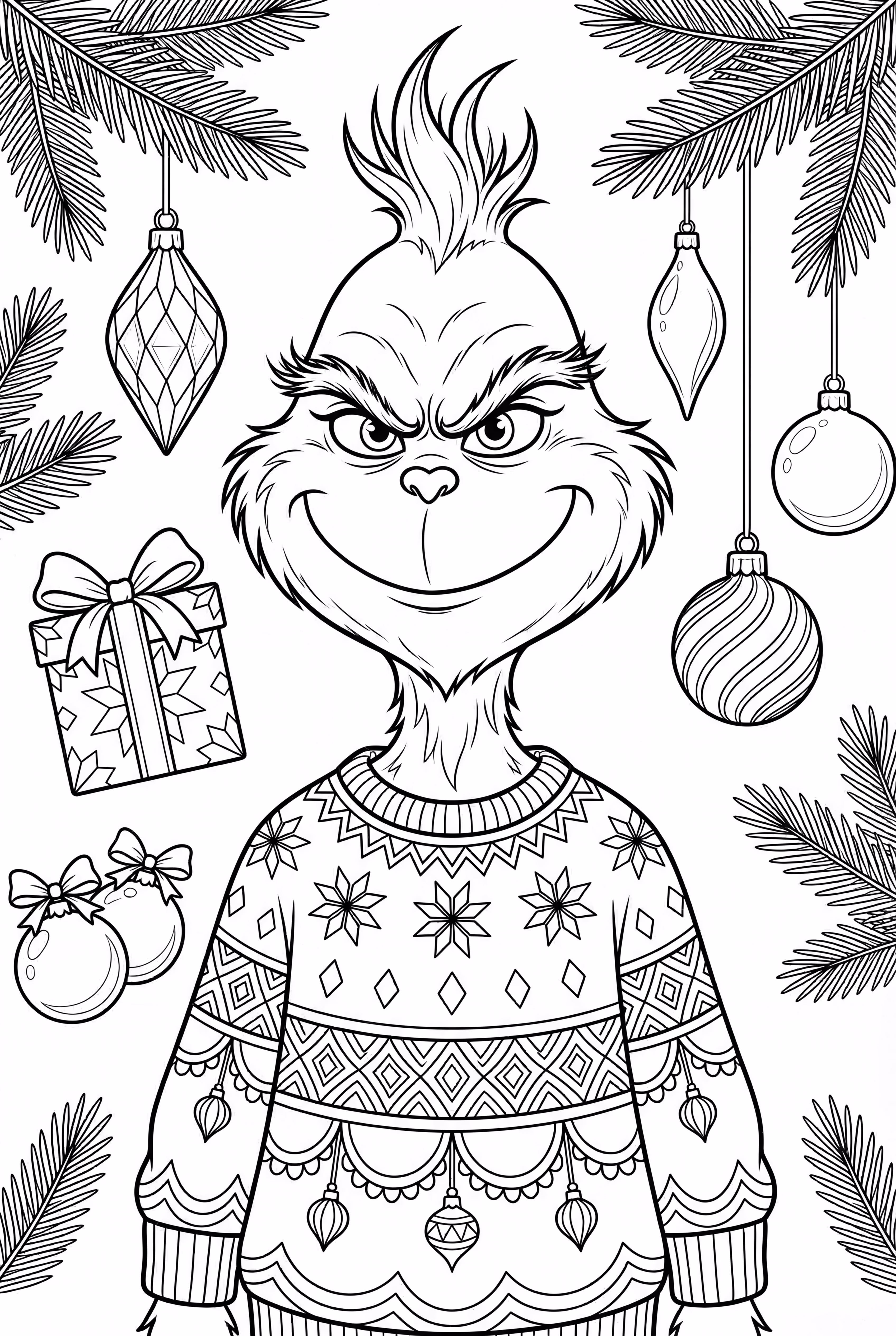 Baby Grinch wearing a holiday sweater-2