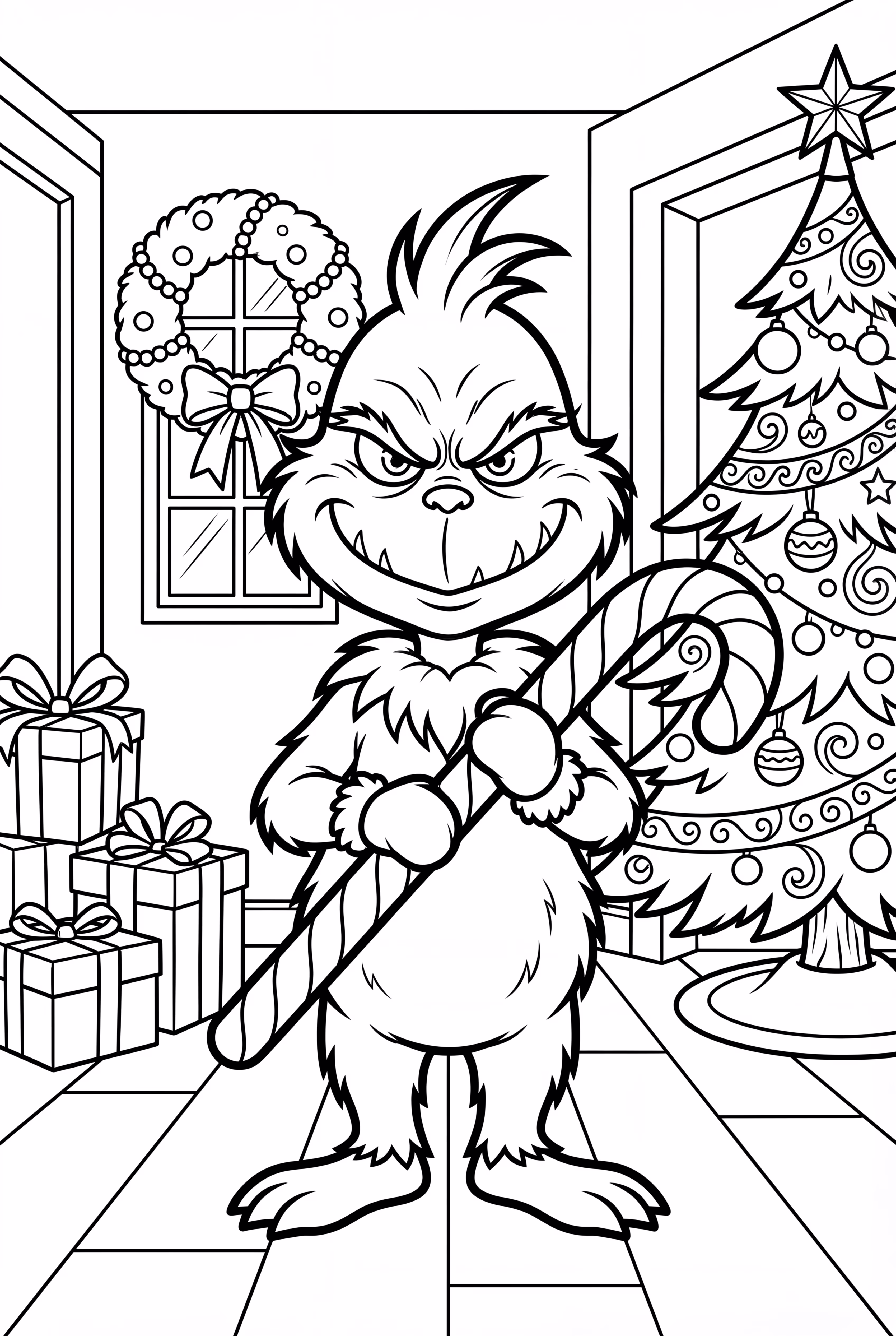 Baby Grinch with a candy cane-2