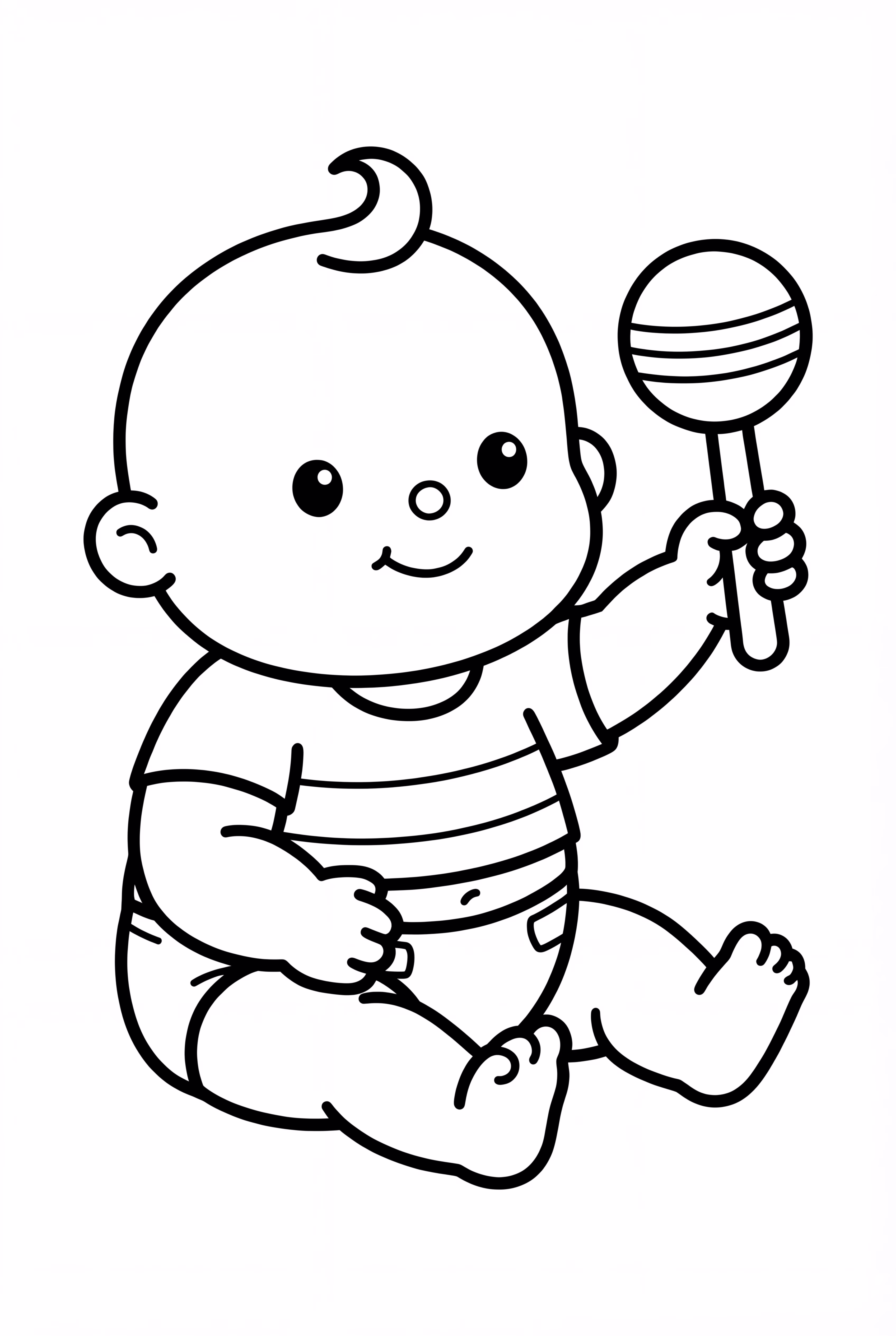 Baby Holding A Single Rattle