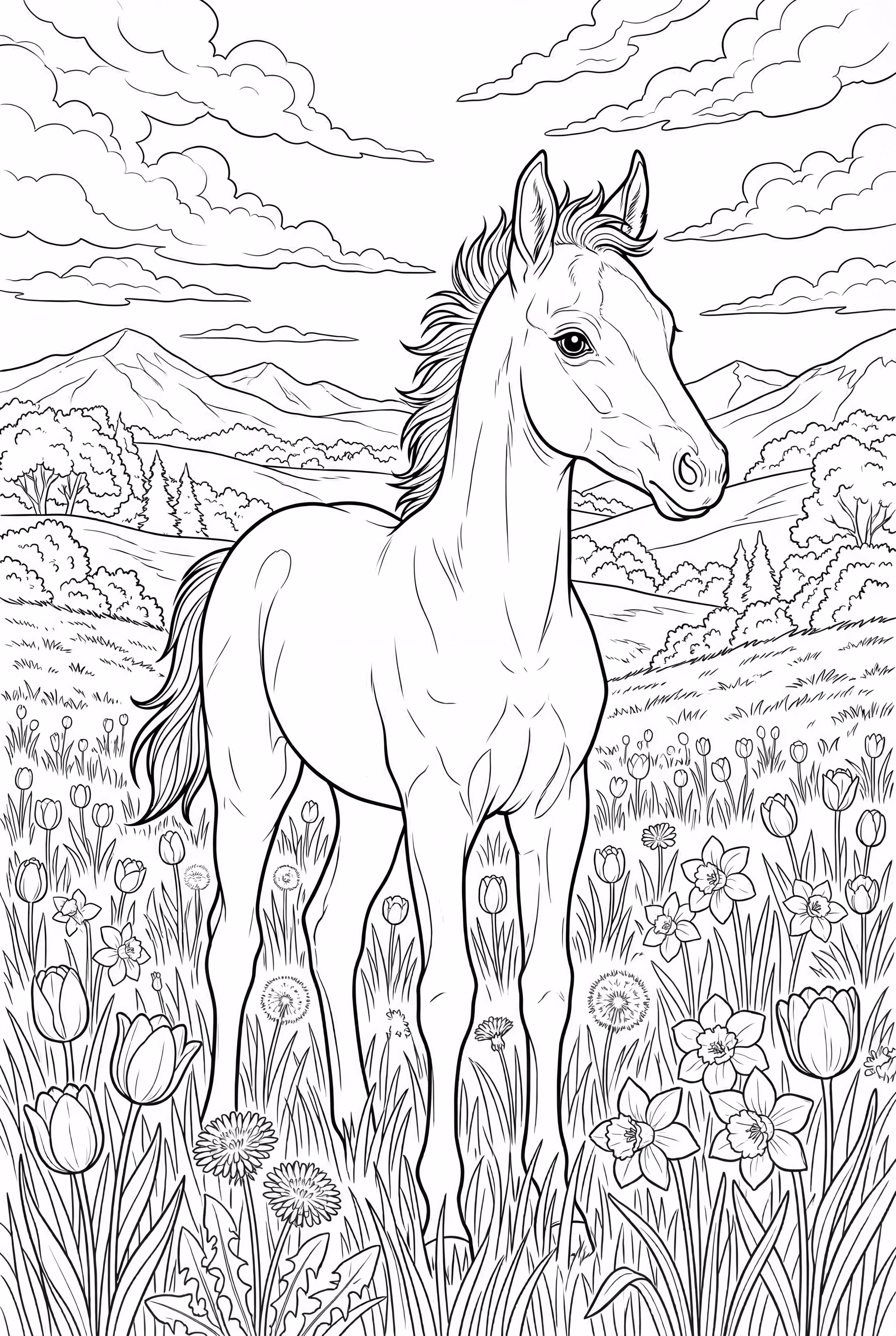 Bébé Cheval dans un Pré