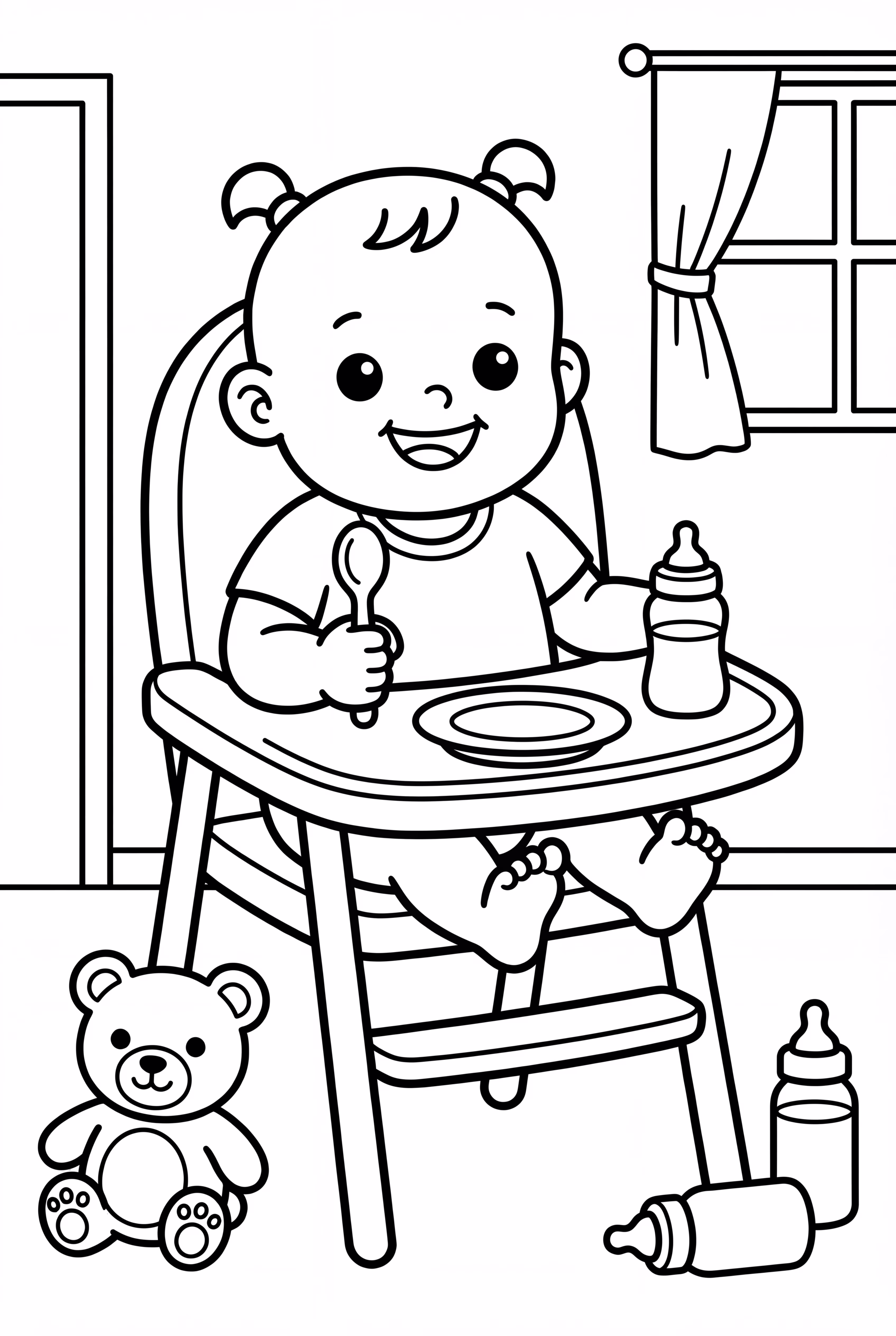 寶寶坐在高腳椅上