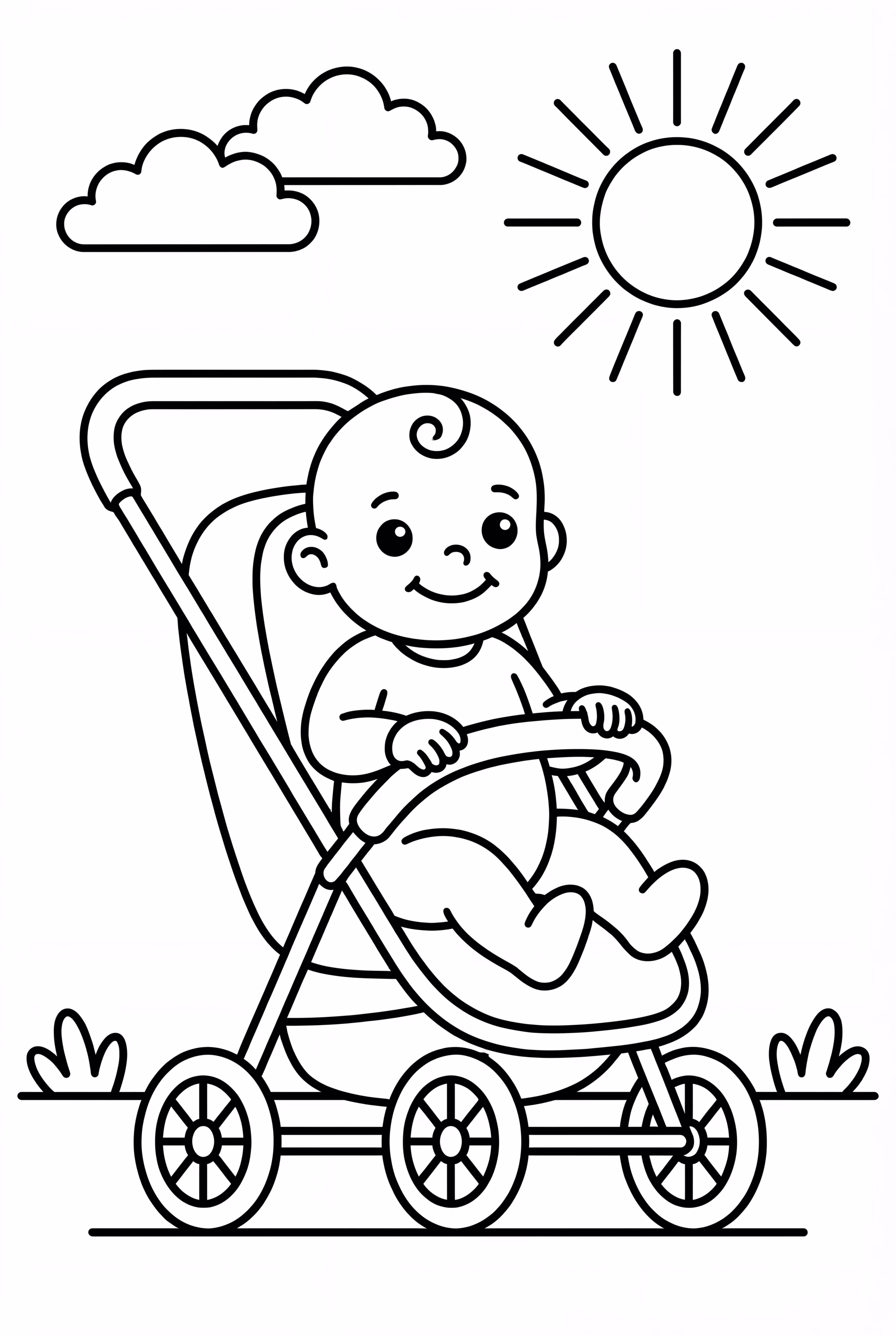 嬰兒推車裡的寶寶