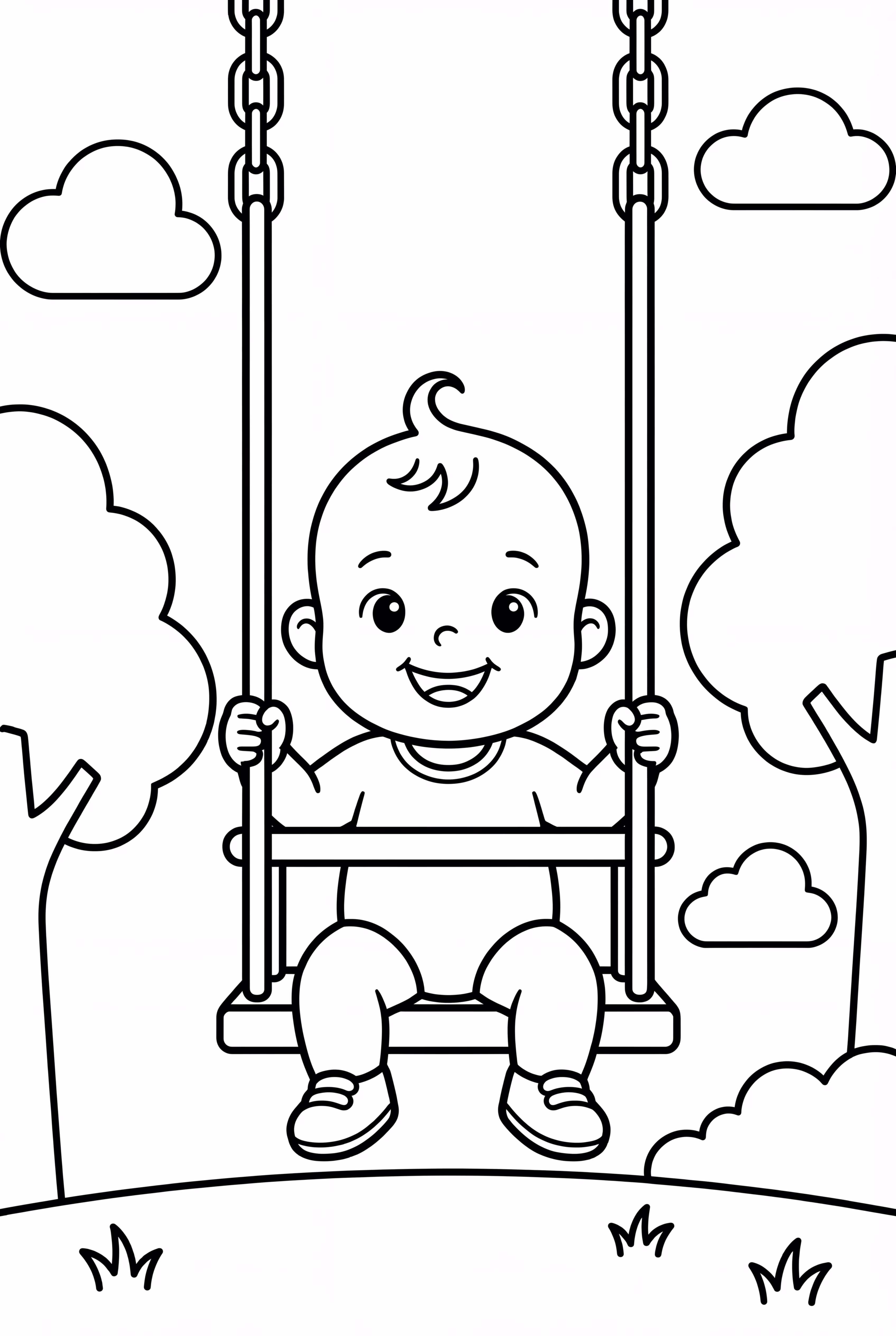 公園盪鞦韆的寶寶