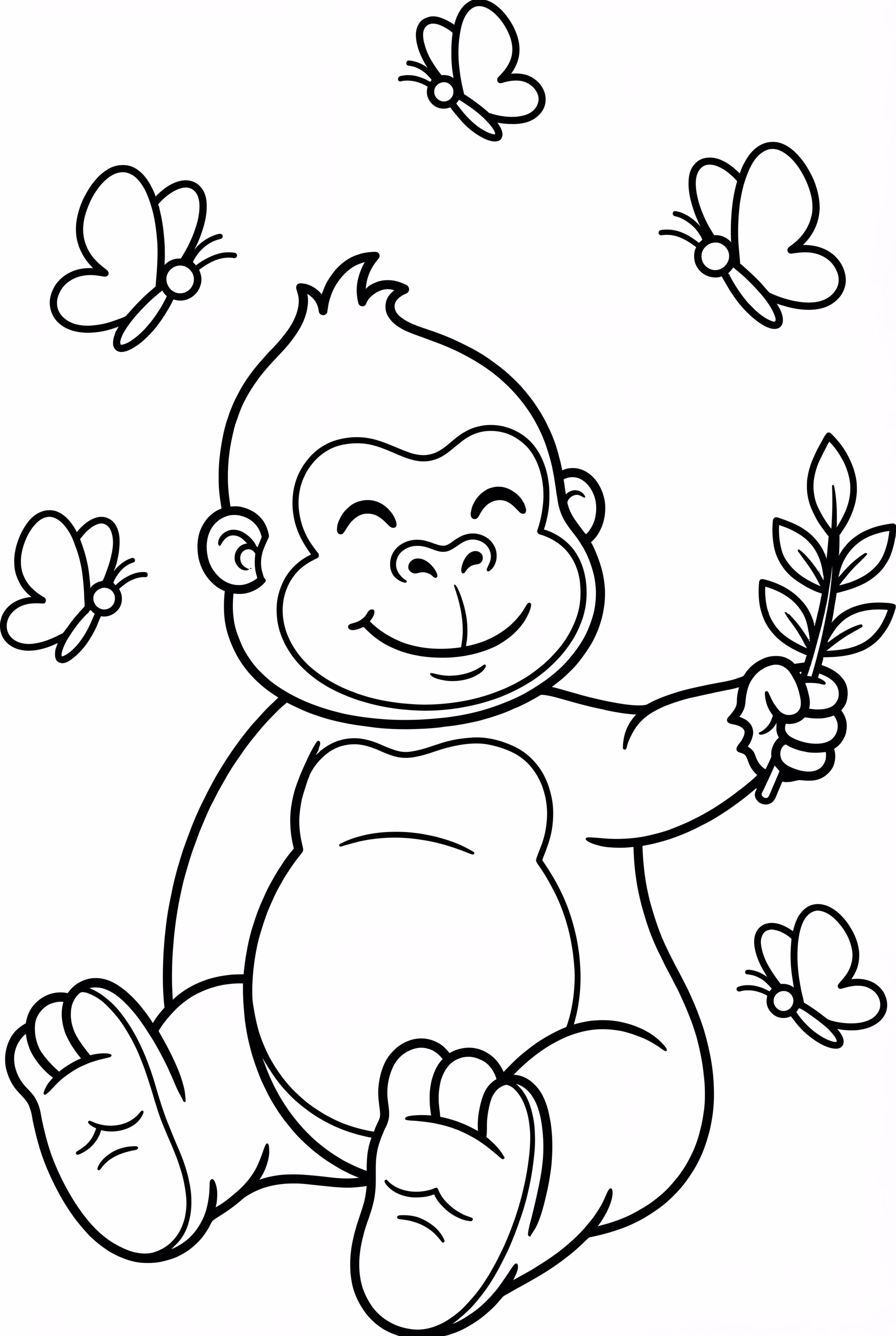 Baby King Kong Playing with Butterflies