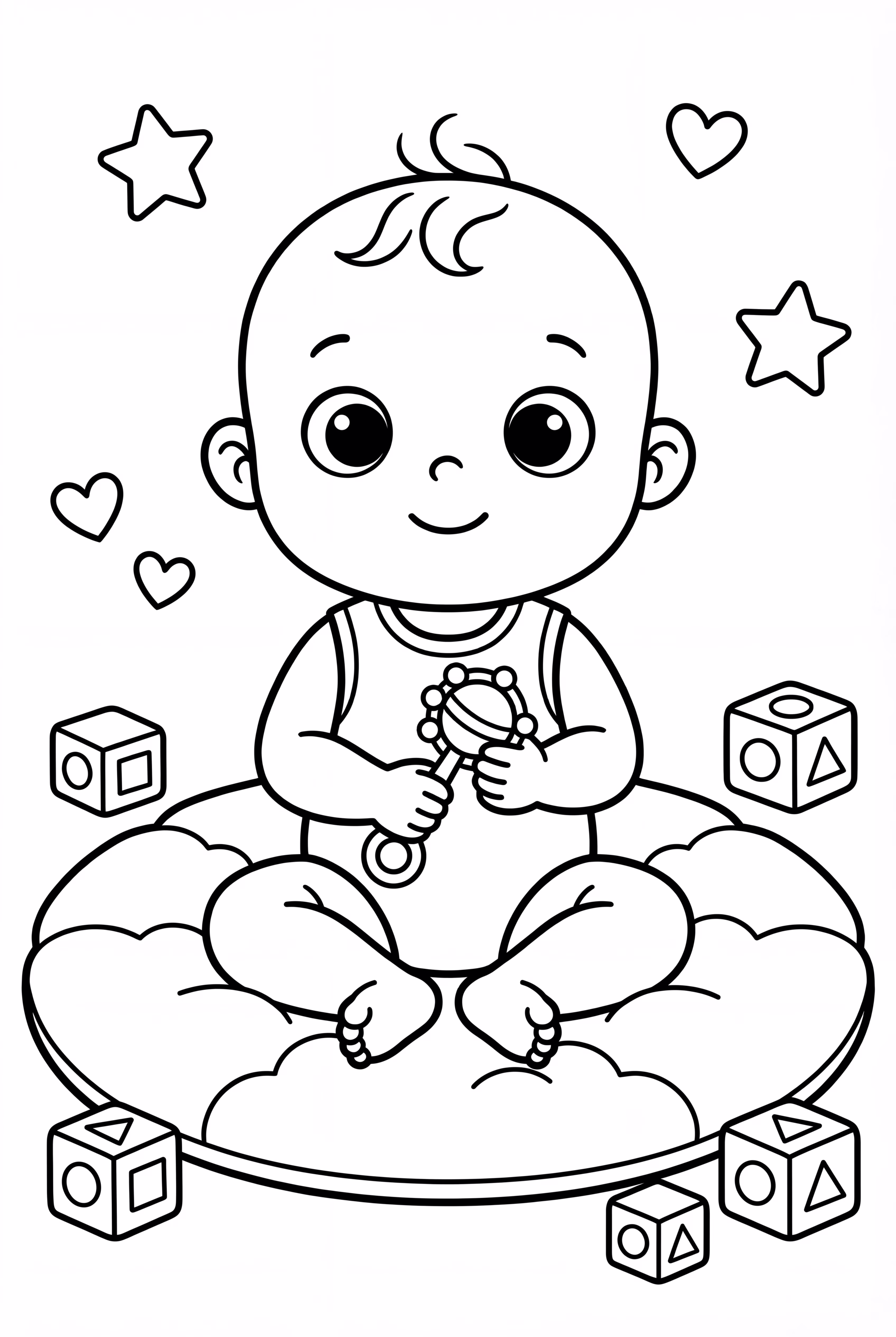 柔らかいプレイマットの上の赤ちゃん