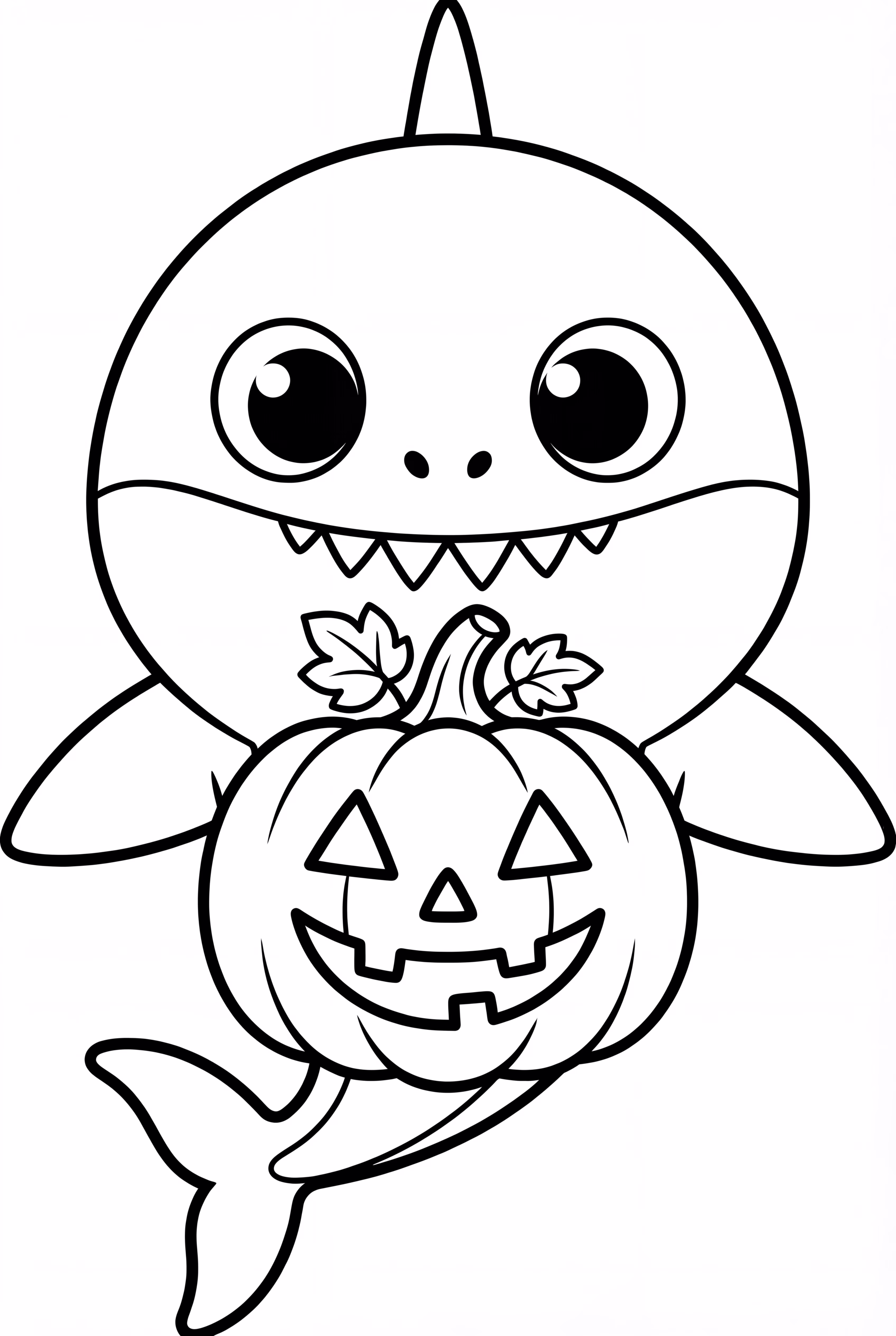 Baby Shark And A Jack-o'-lantern