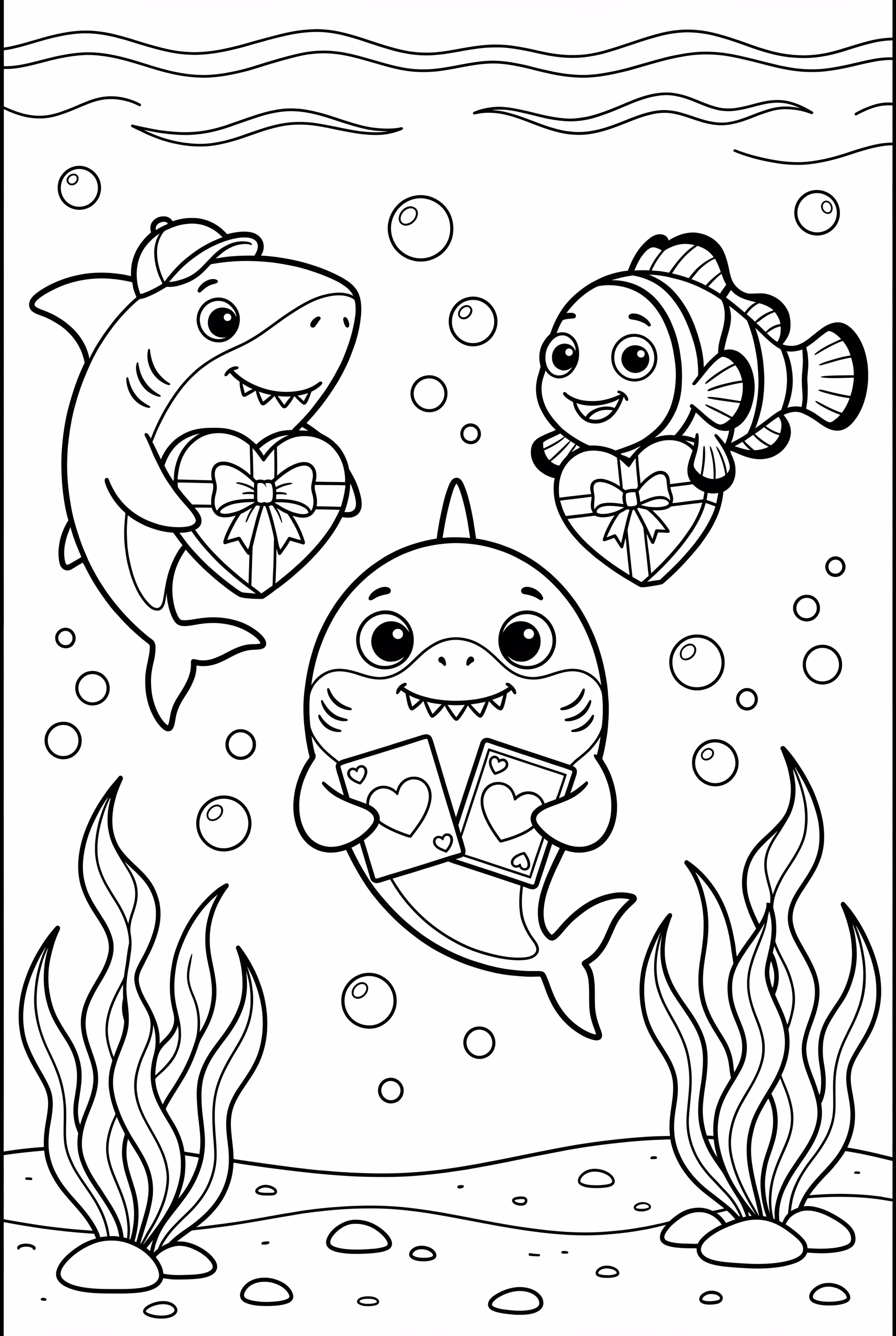 Baby Shark And Friends Exchanging Valentine's Gifts