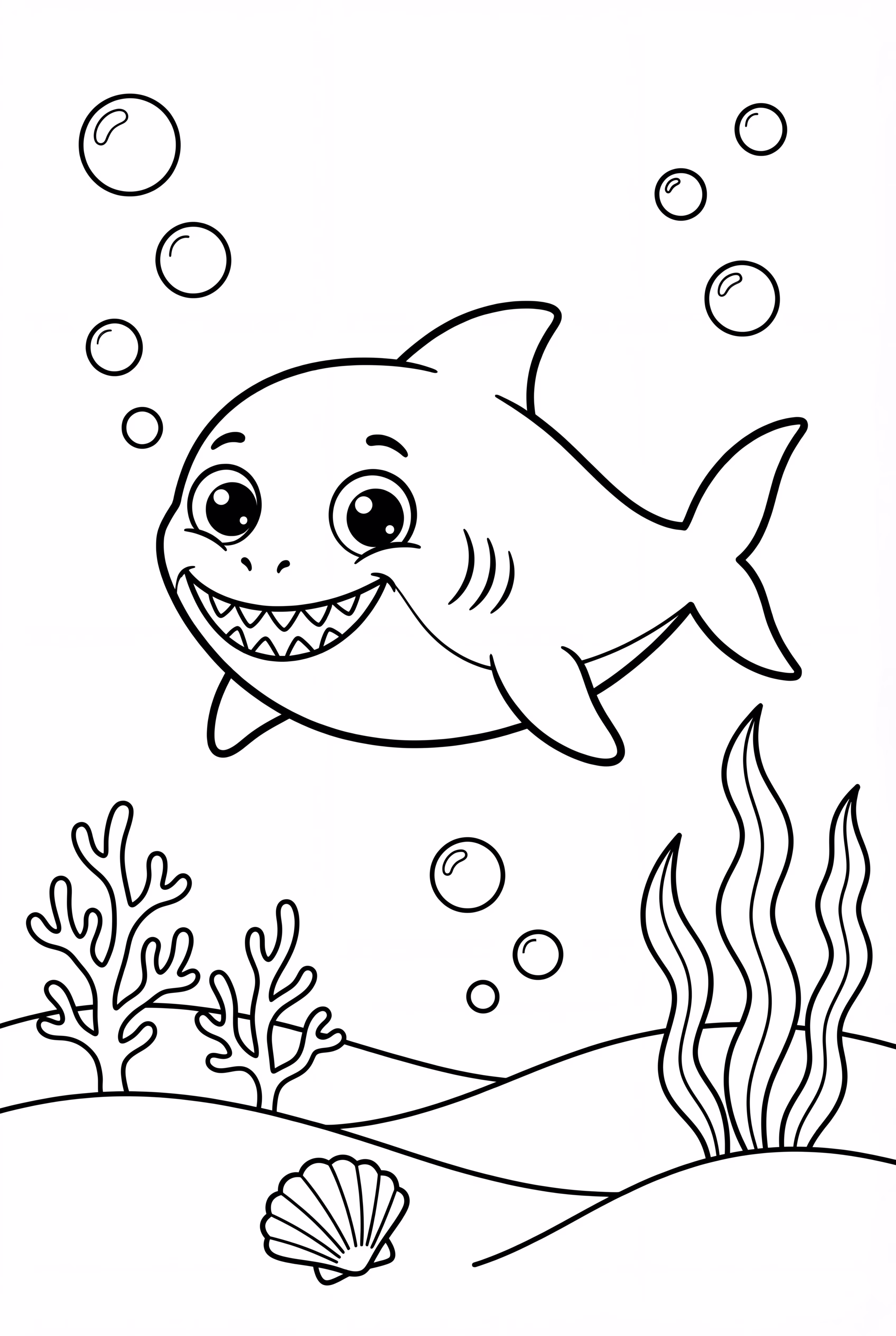 Baby Shark Exploring A Coral Reef