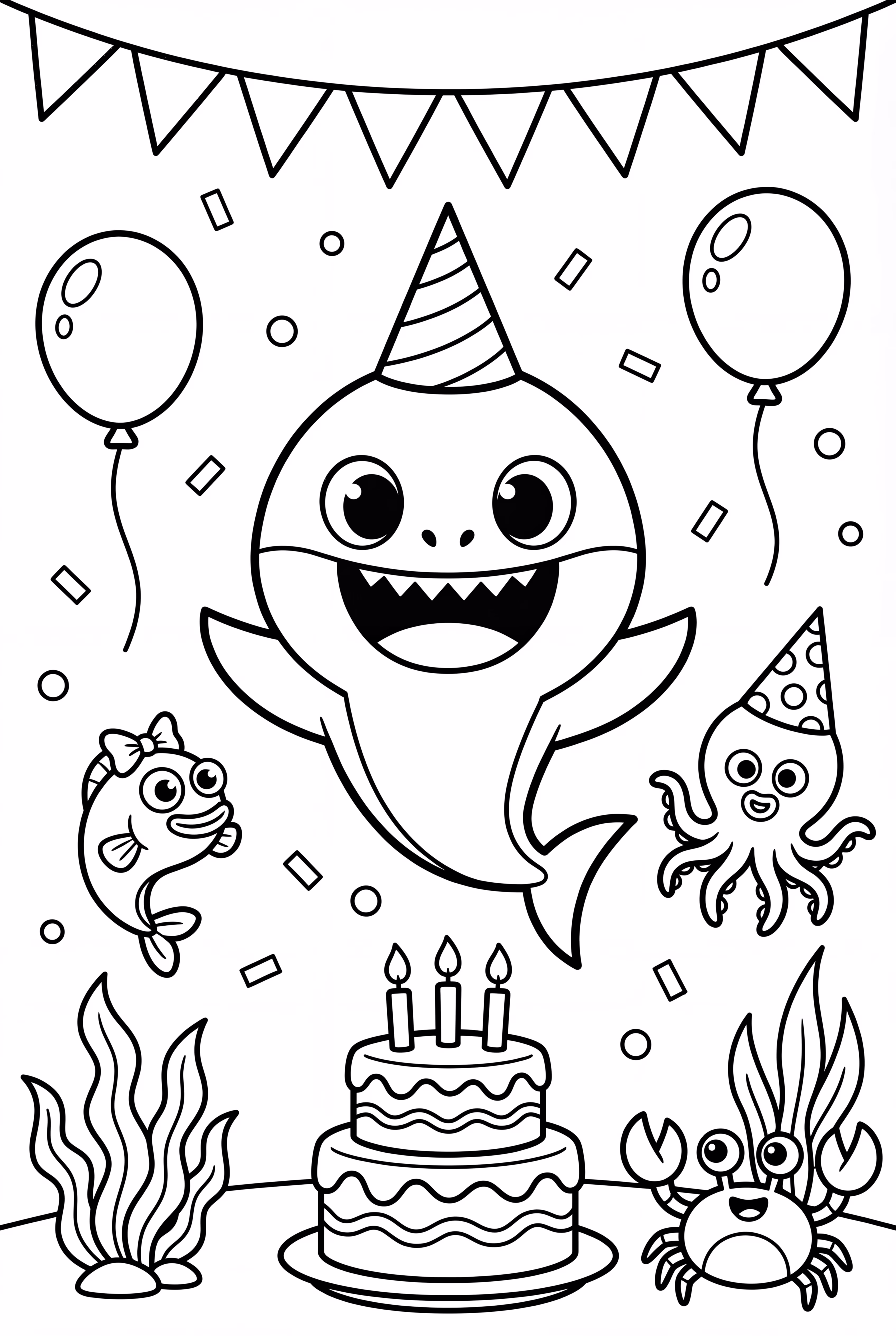 Baby Shark's Birthday Party With Friends