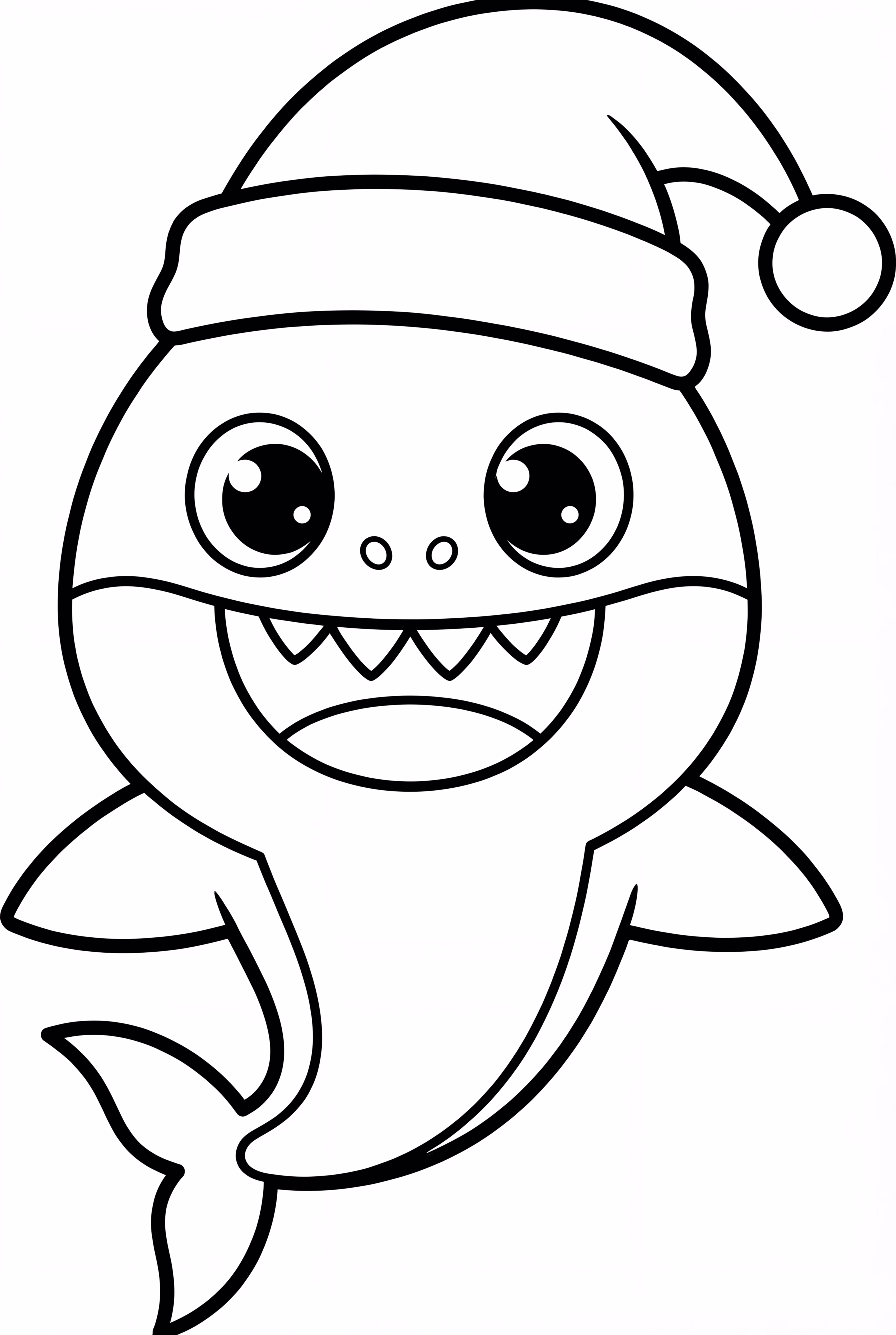 Baby Shark Wearing A Santa Hat