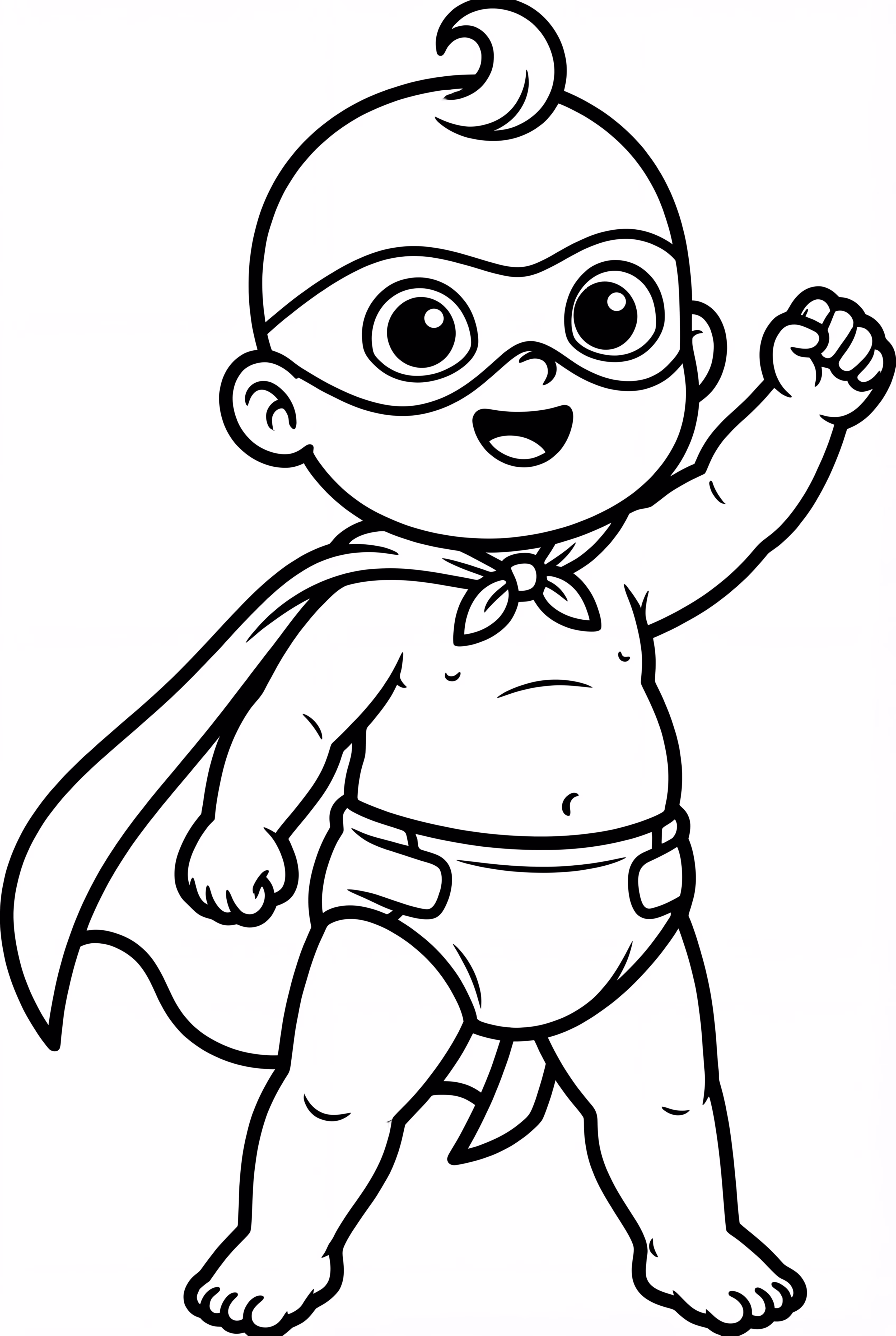 嬰兒超級英雄穿著尿布與斗篷