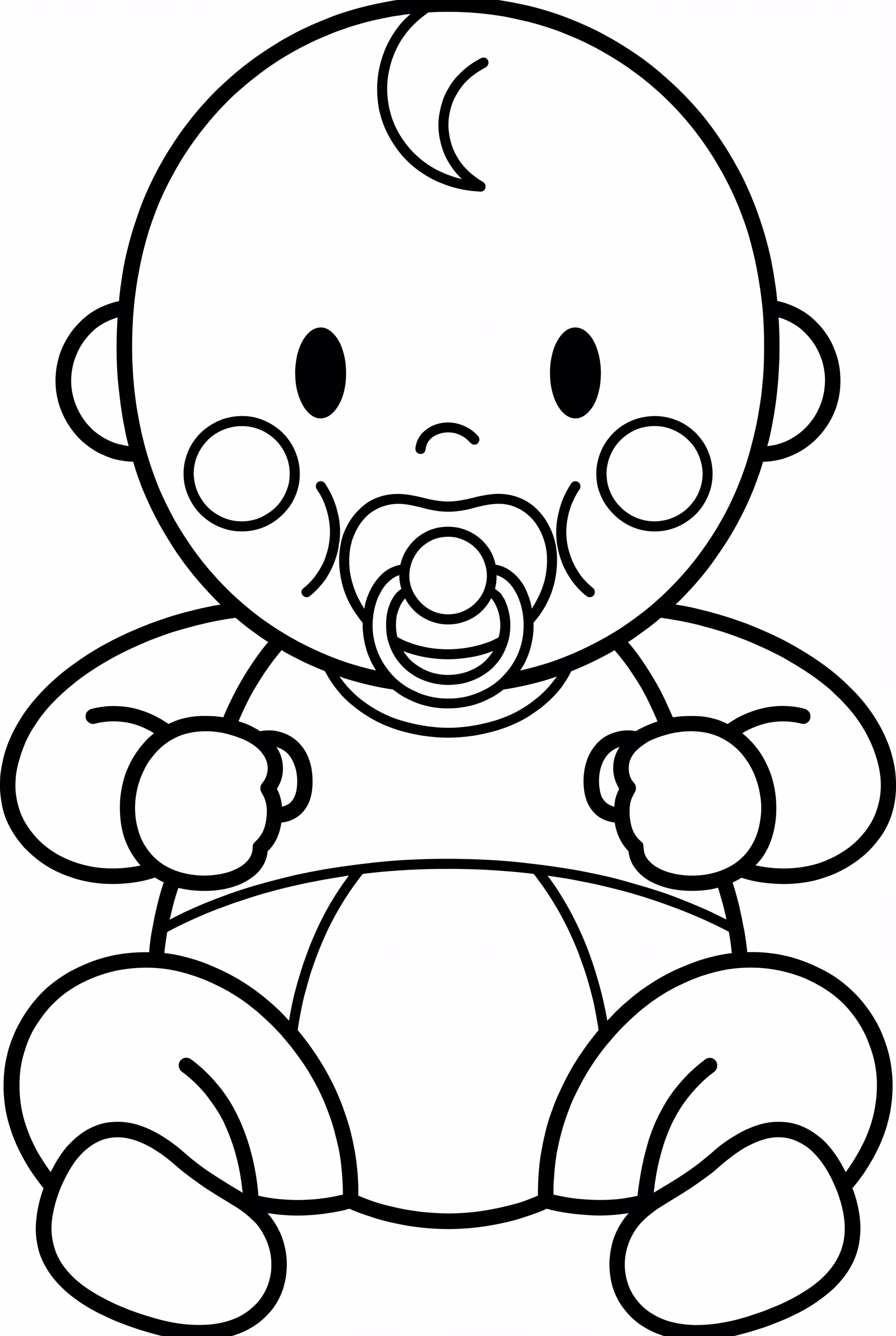 おしゃぶりをくわえた赤ちゃん