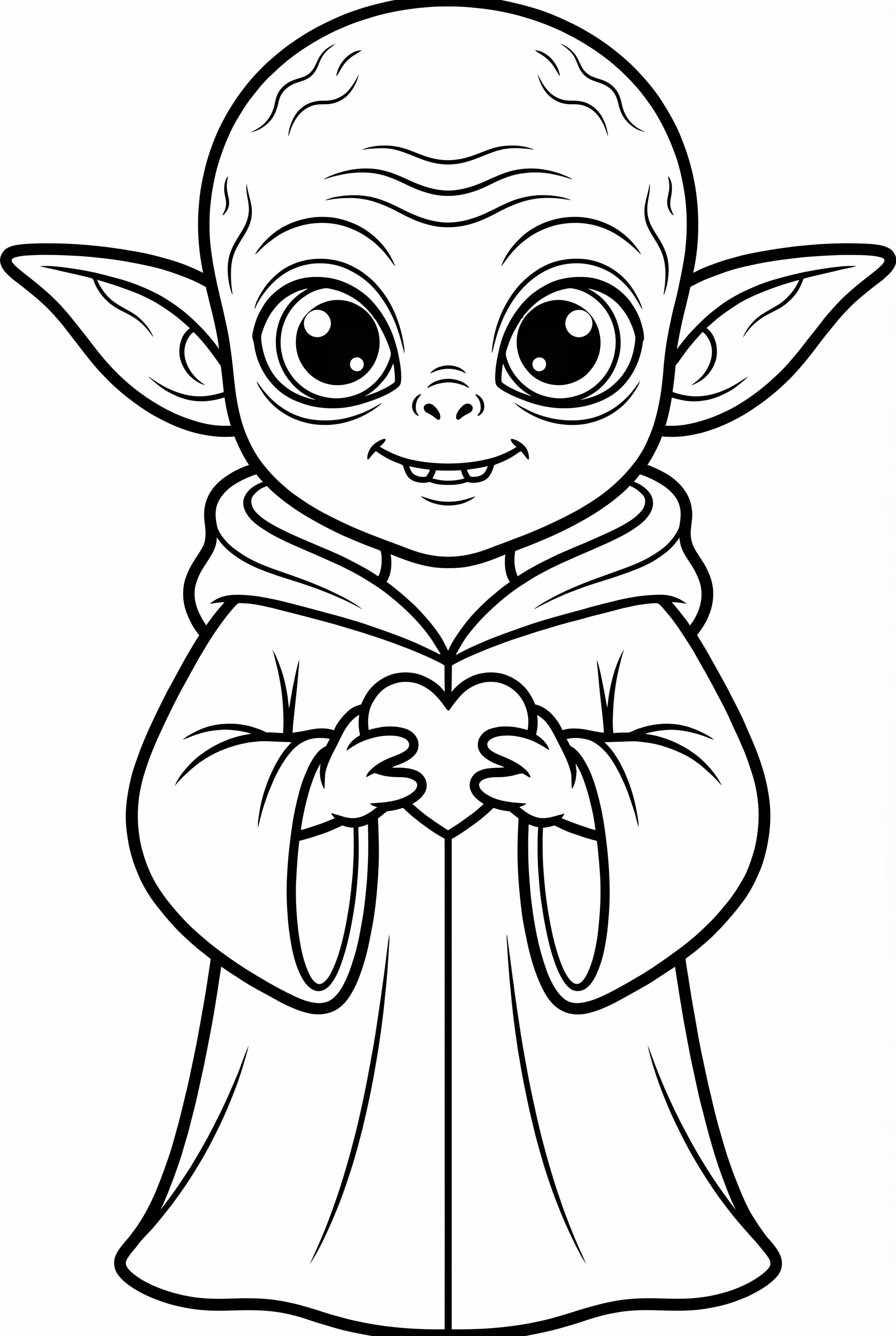 Baby Yoda Valentine Heart Art
