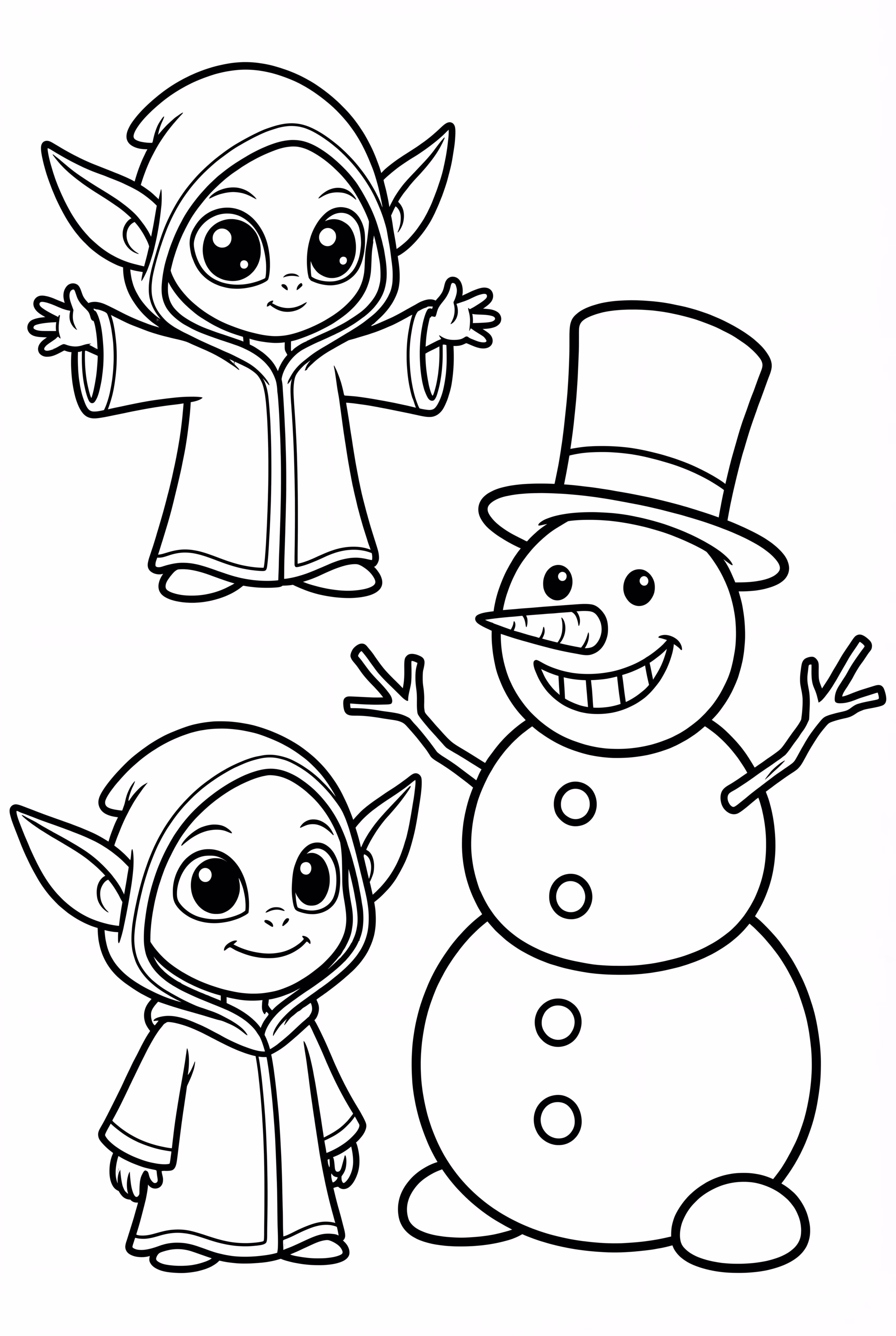 寶寶尤達冬季雪人塗鴉