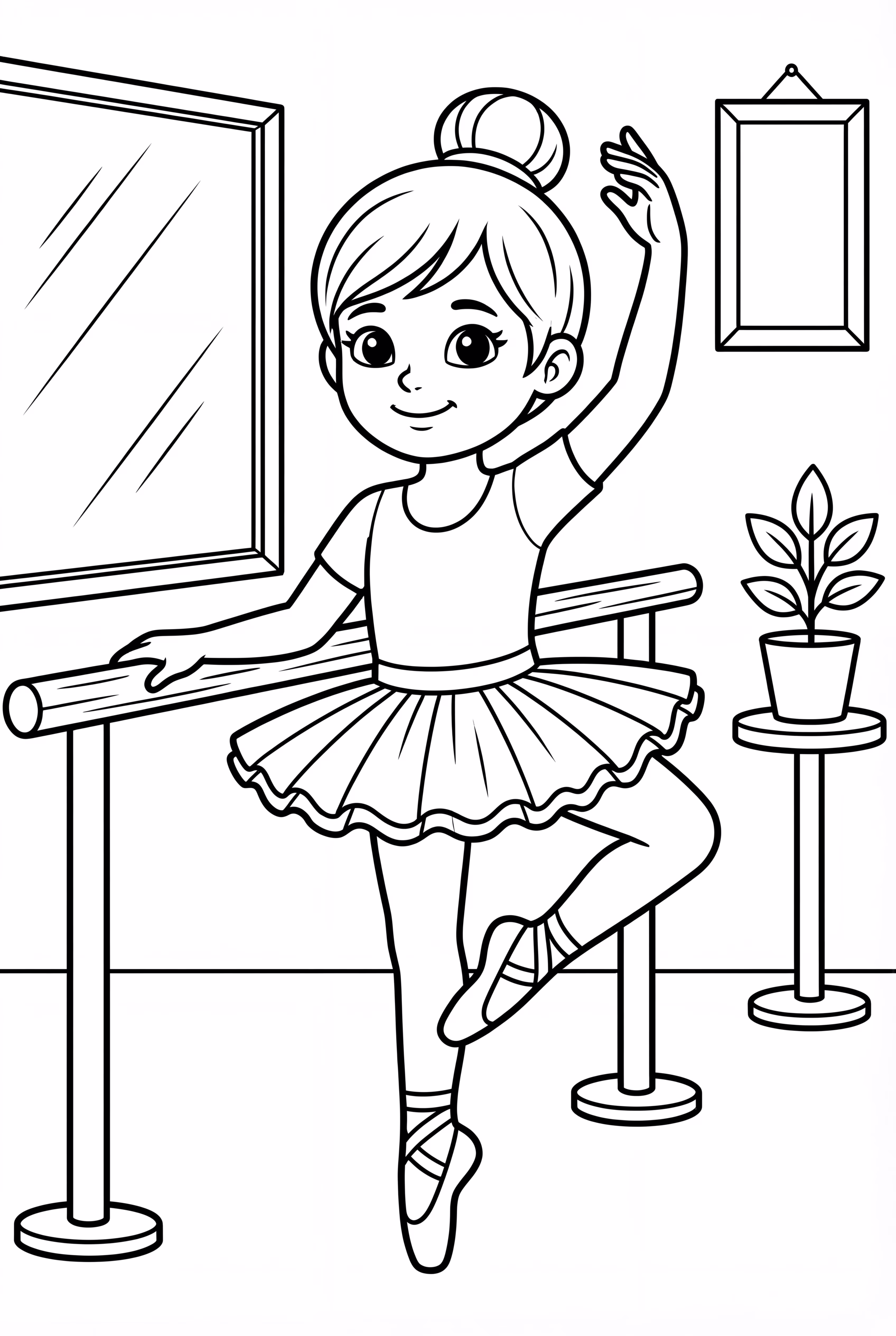 Ballerina at the Ballet Barre