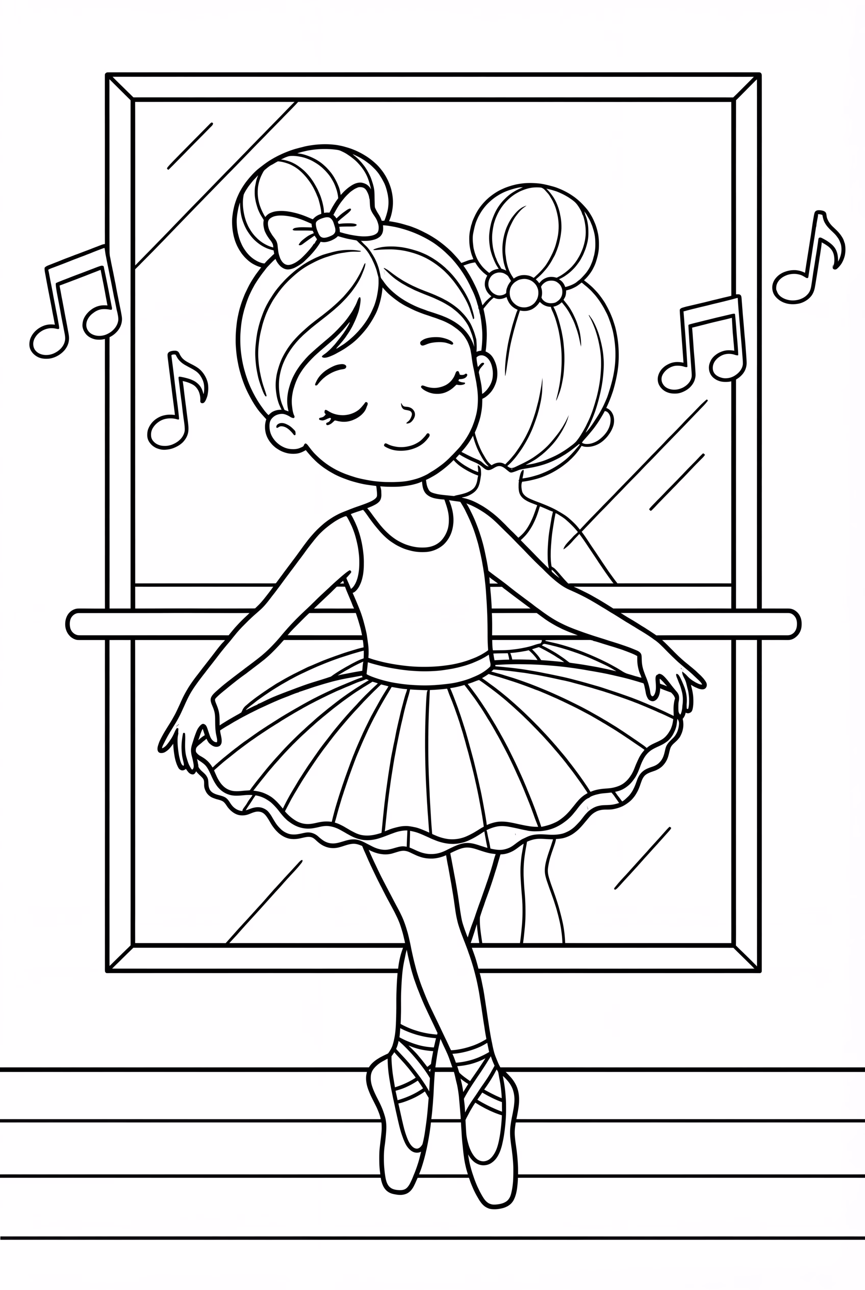 Ballerina Looking in a Studio Mirror