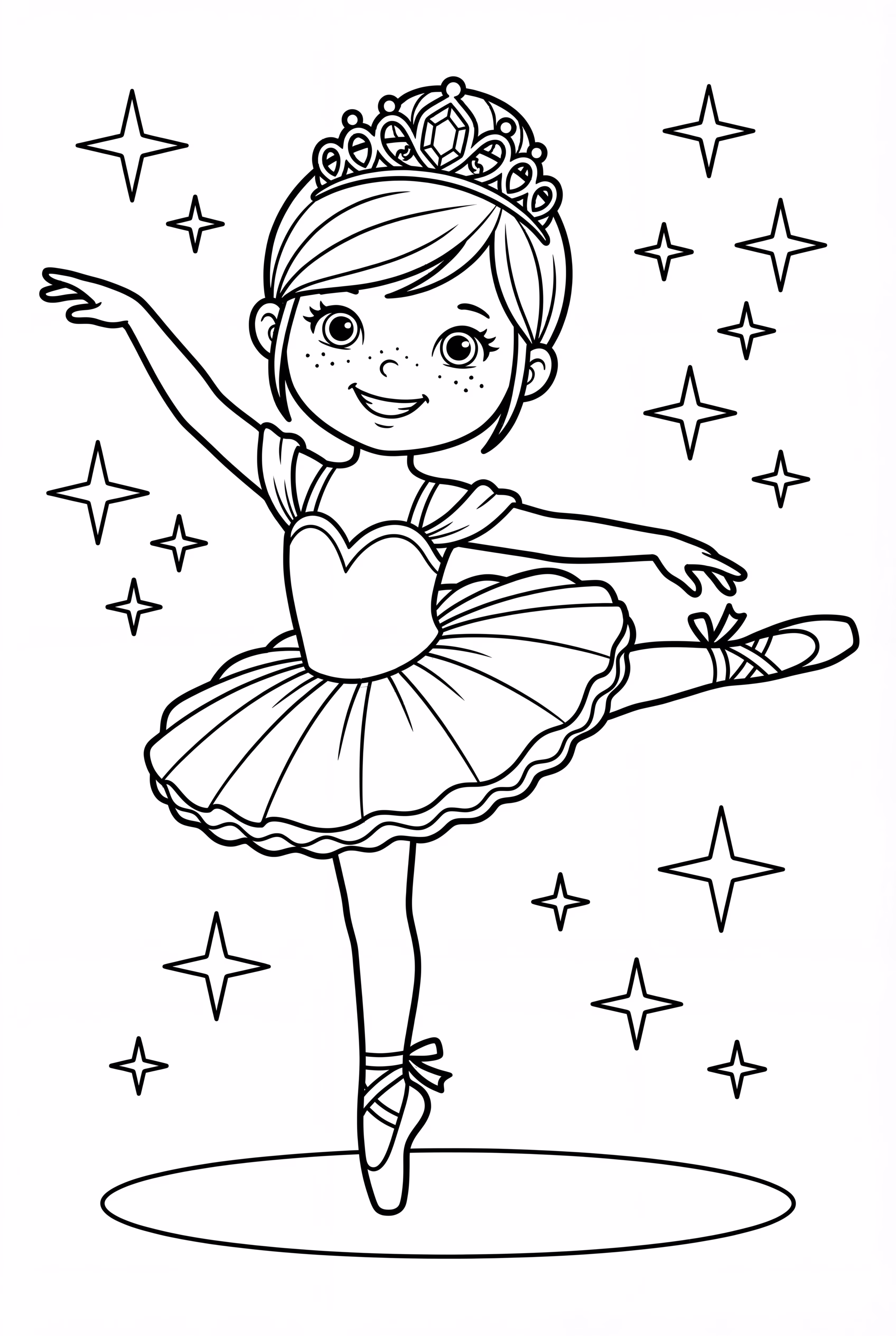 Ballerina Performing on a Moonlit Stage