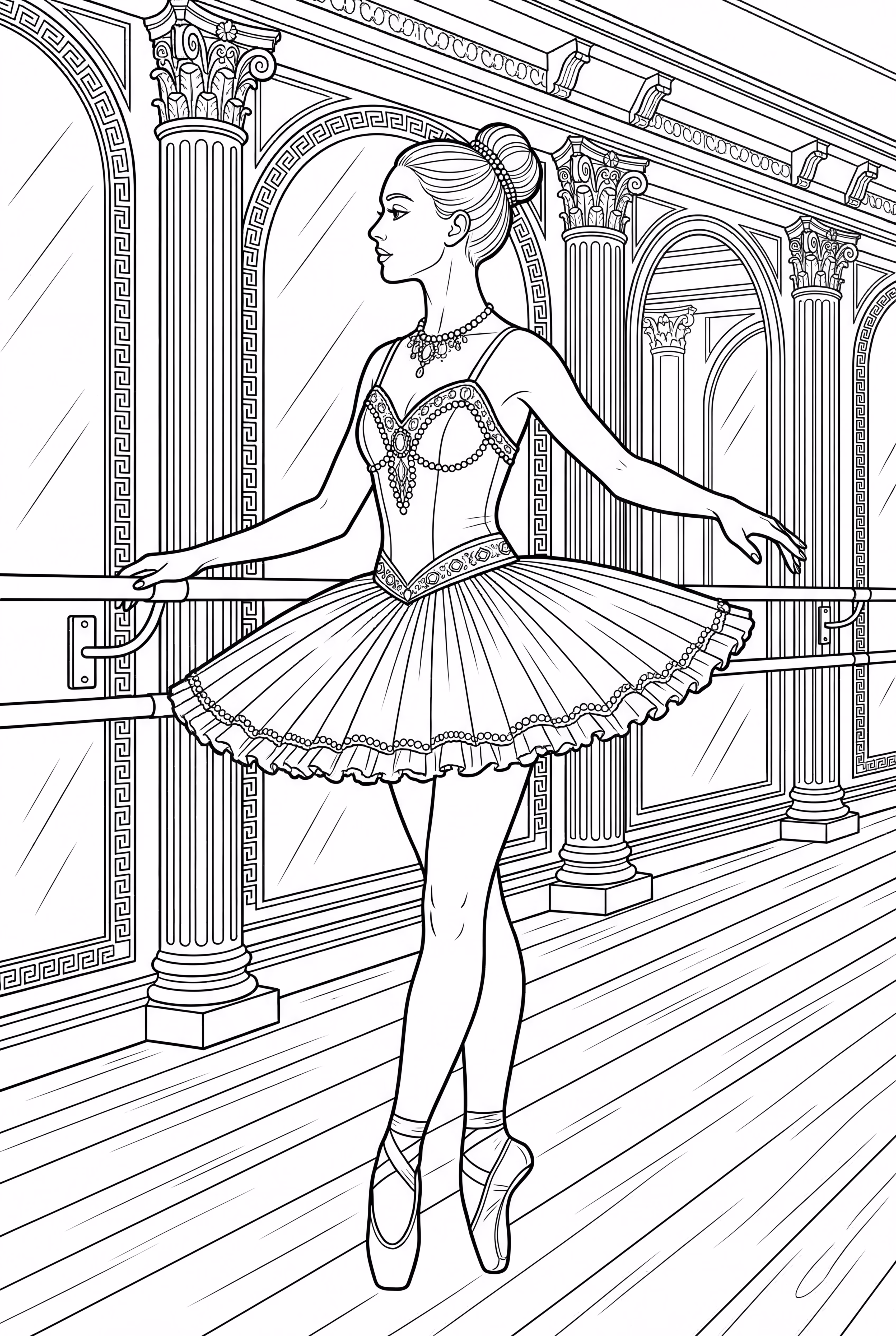Ballerina Practicing a Grand Jeté
