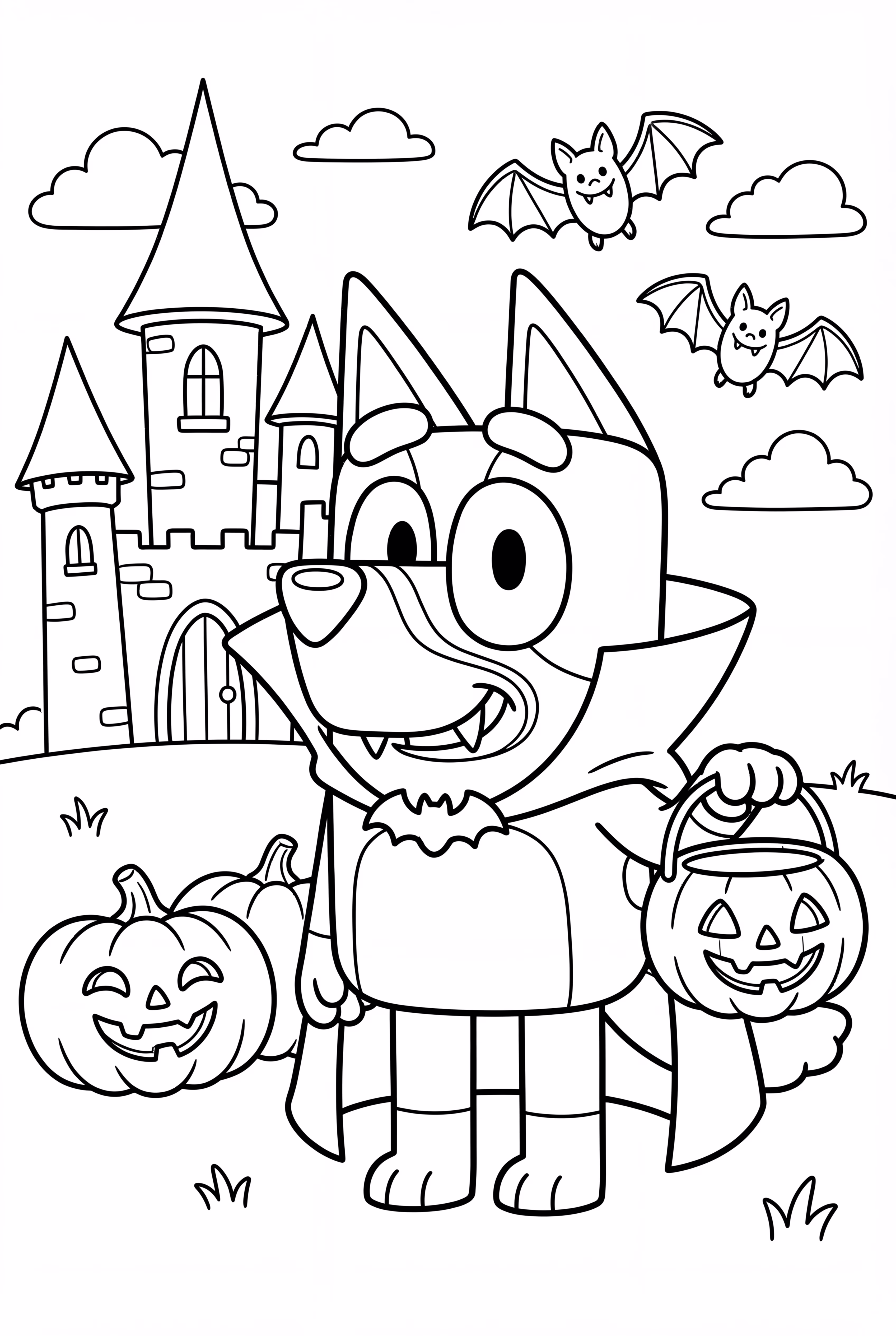 Bandit Dressed As A Vampire For Bluey Halloween