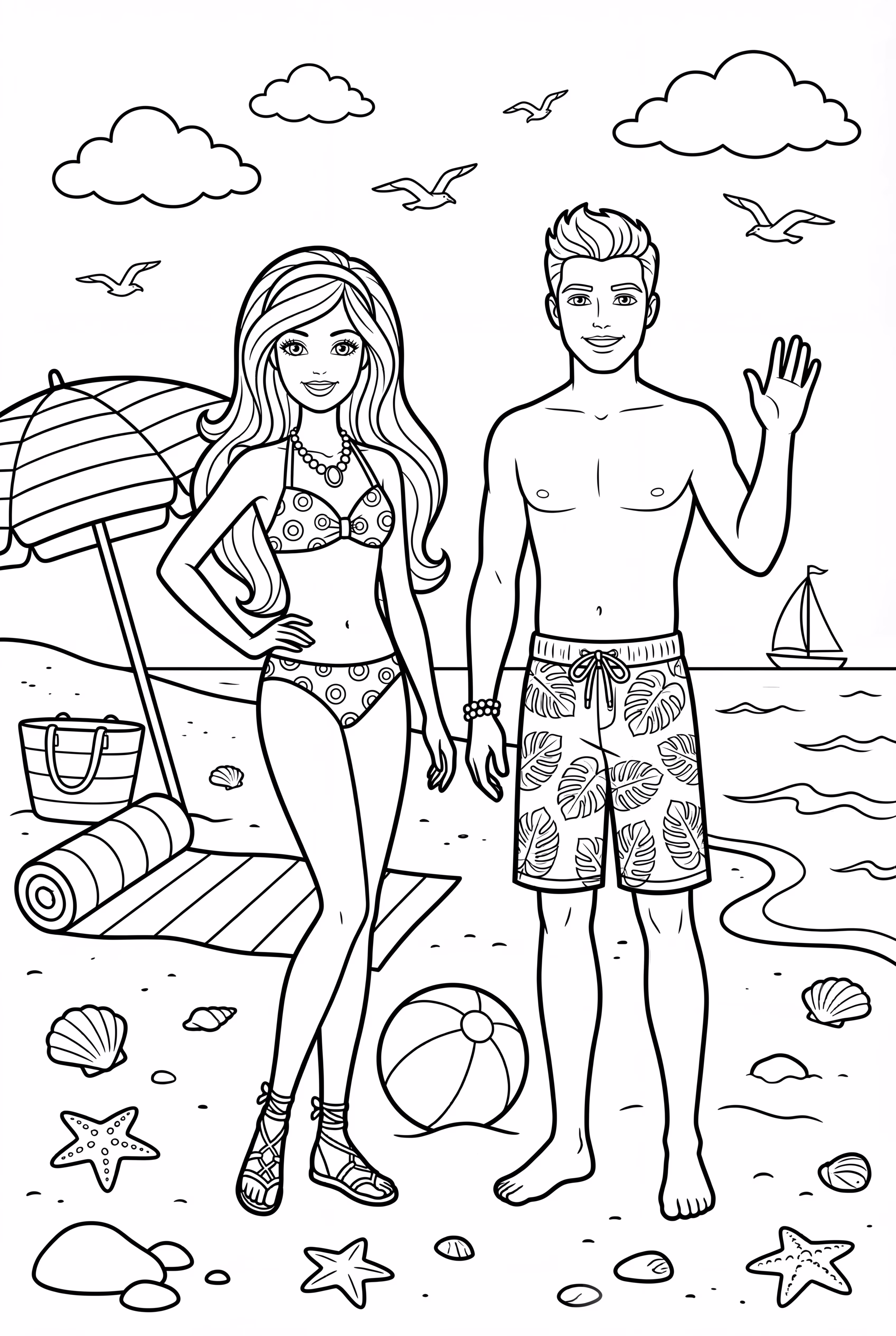 barbie and ken at the beach