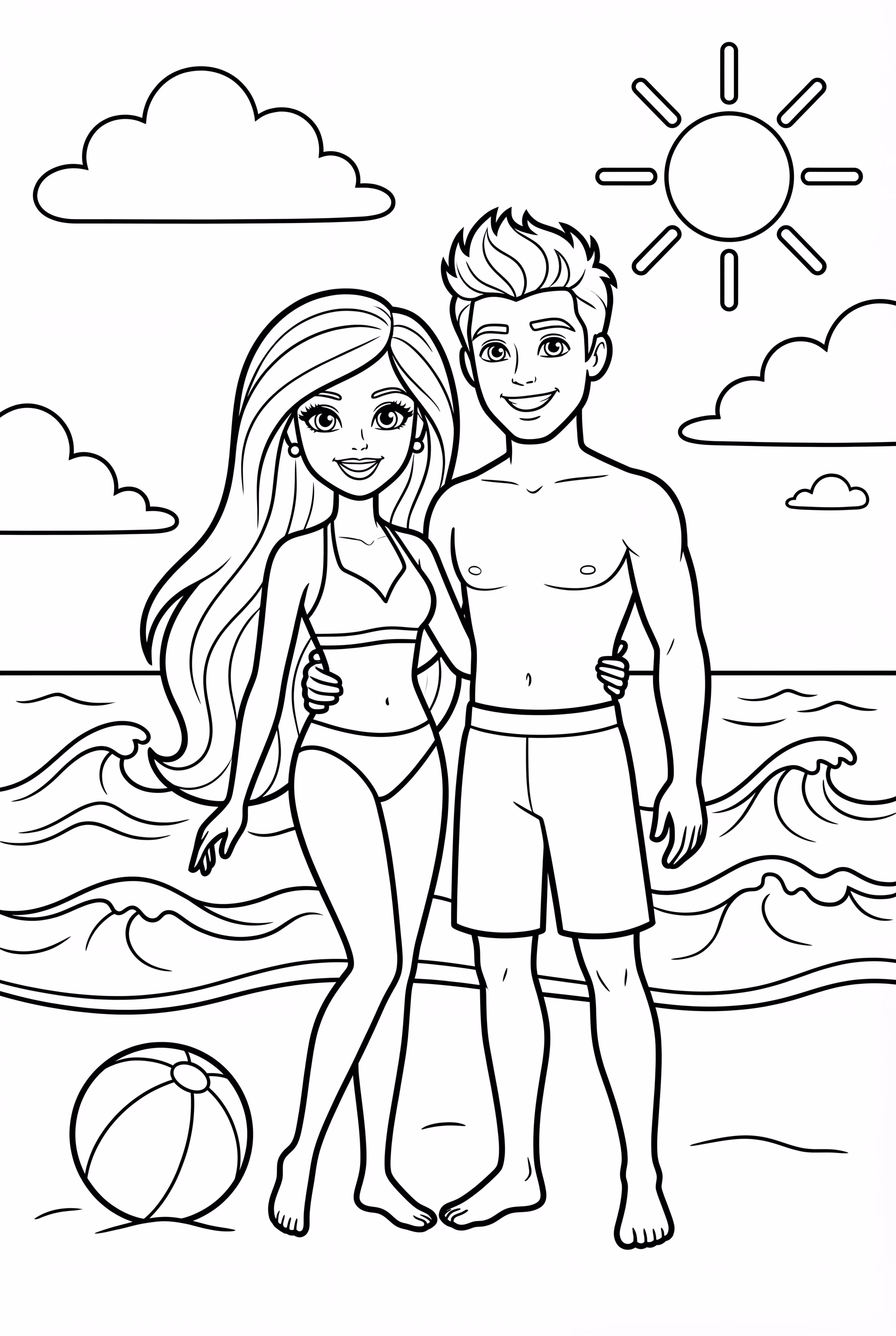 芭比和肯在海灘