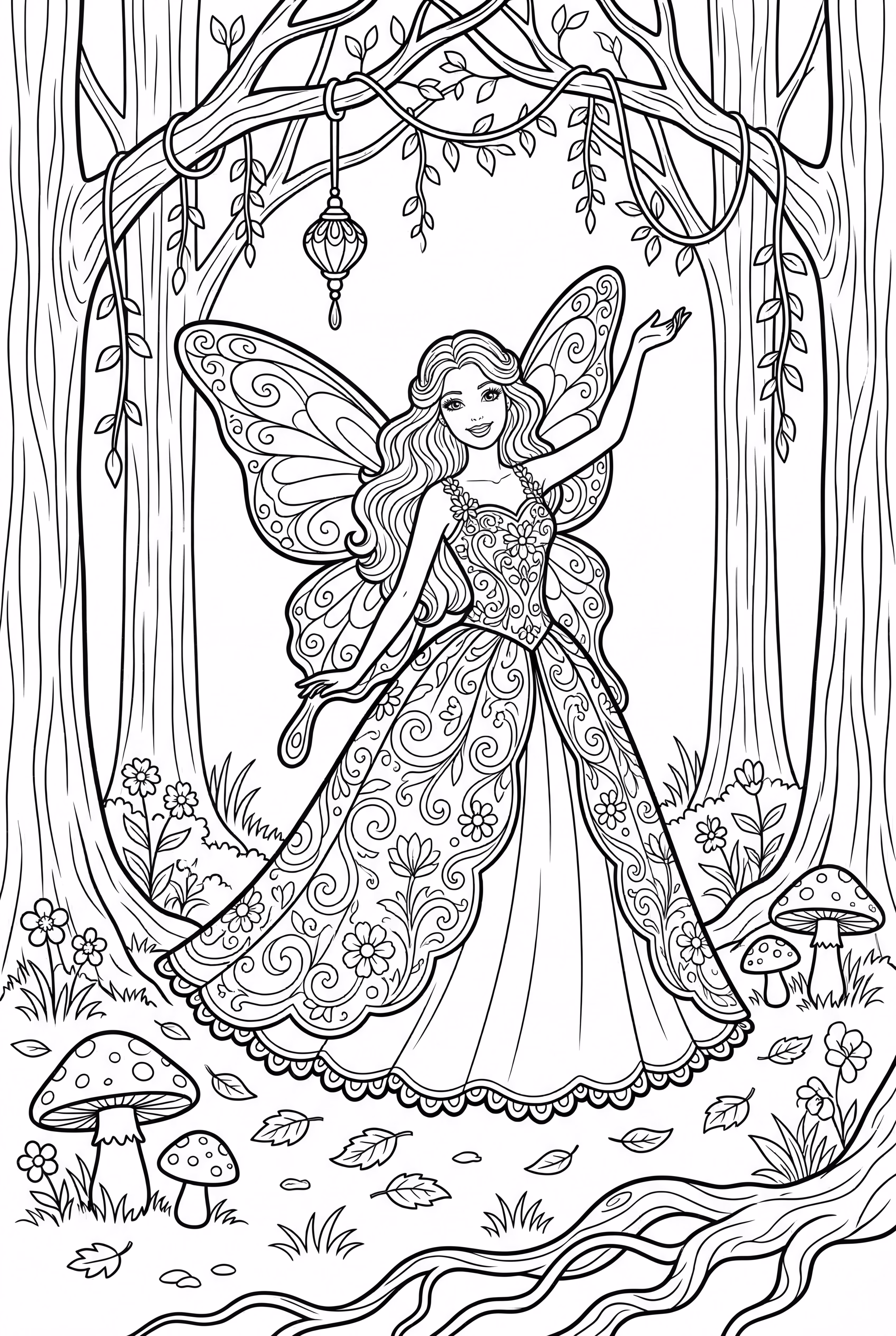 바비 요정이 마법의 숲에서 날아다녀요