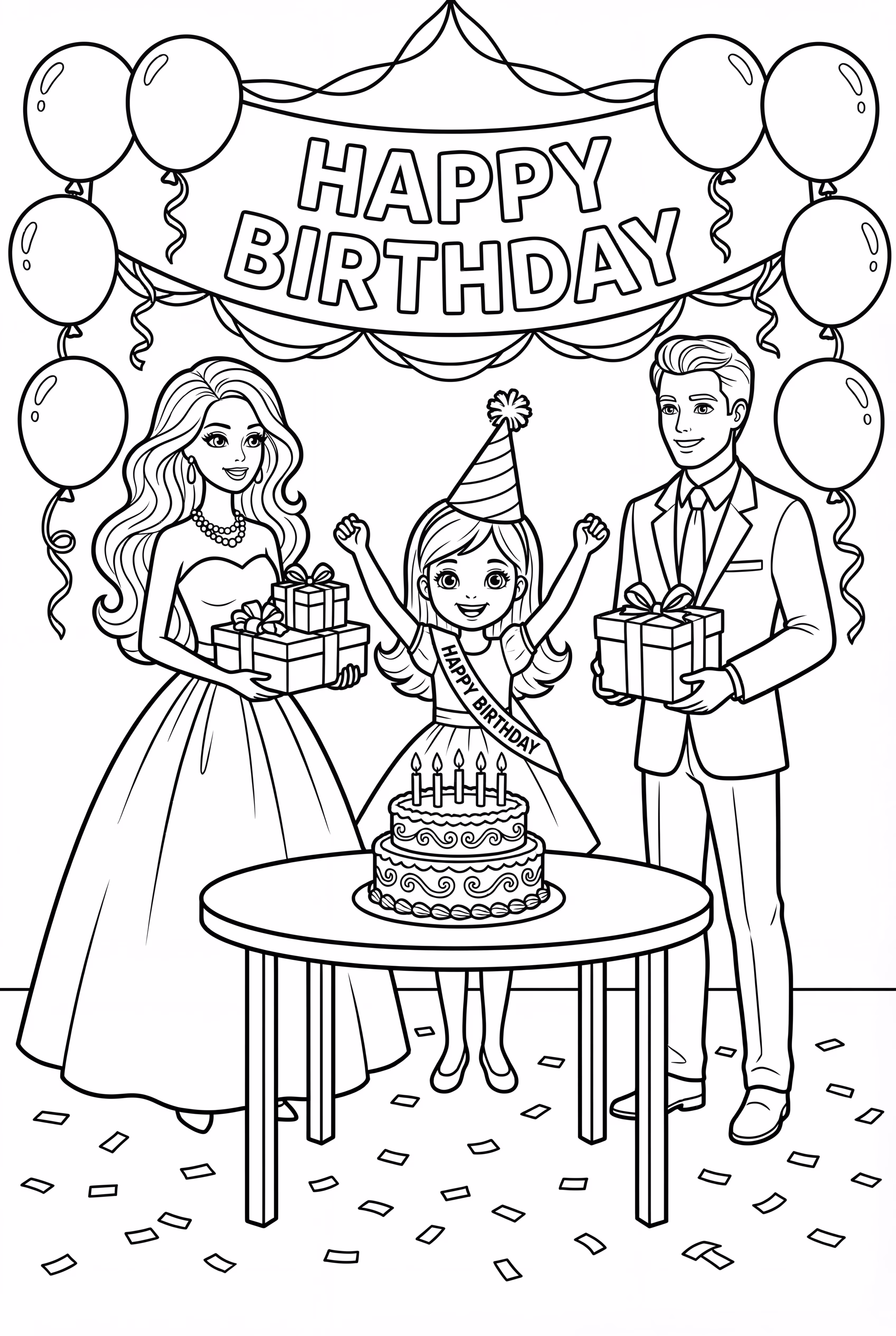 바비 가족의 생일 파티 축하하기